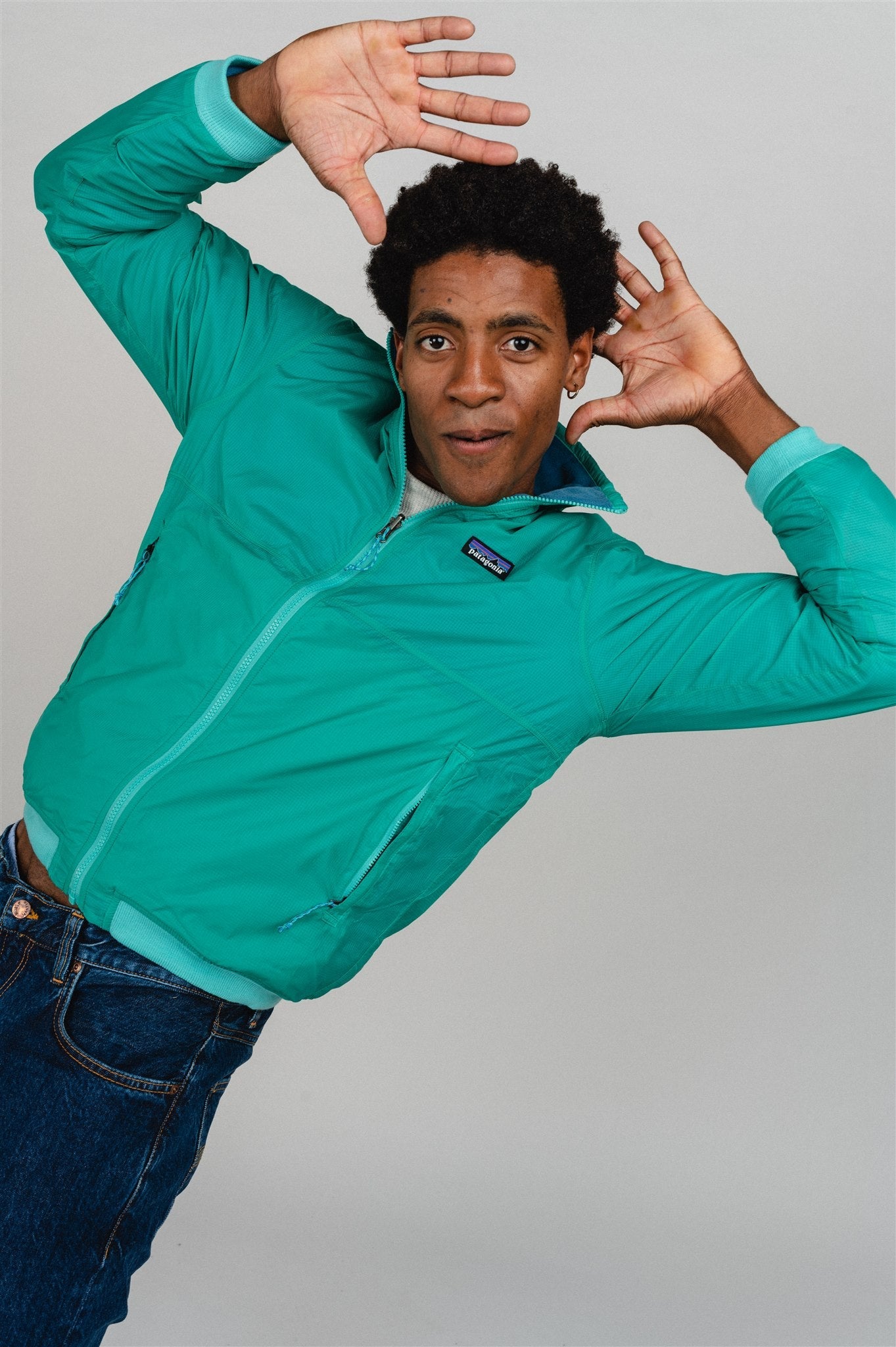 Veste coupe-vent réversible en recyclé | Bicolore "reversible shelled microdini fresh teal"