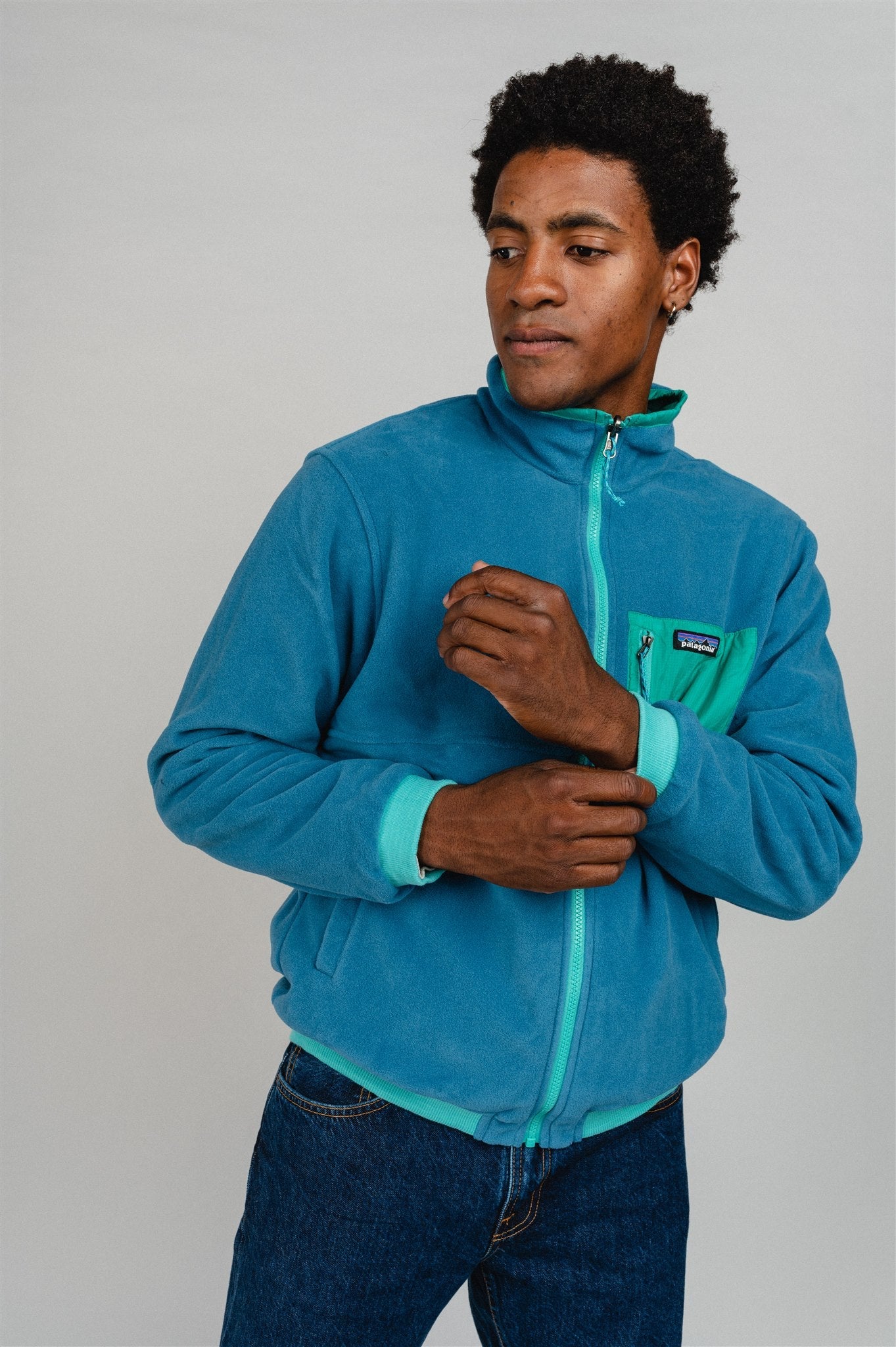 Veste coupe-vent réversible en recyclé | Bicolore "reversible shelled microdini fresh teal"