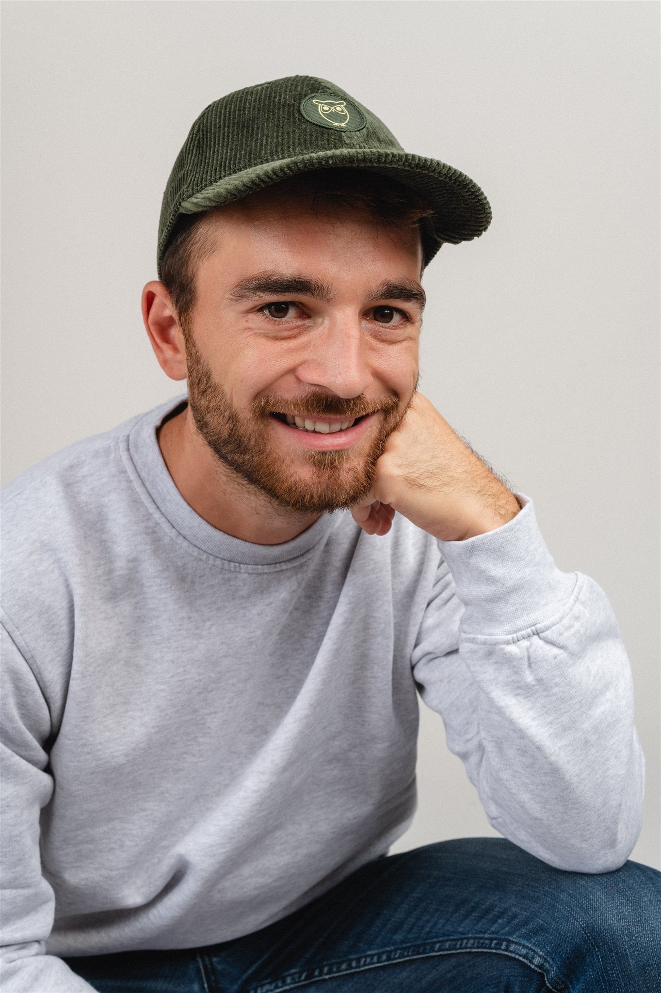 Casquette verte en velours de coton bio - Forrest Night