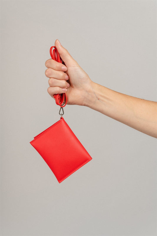 Porte-monnaie rouge en matières recyclées - wallet red