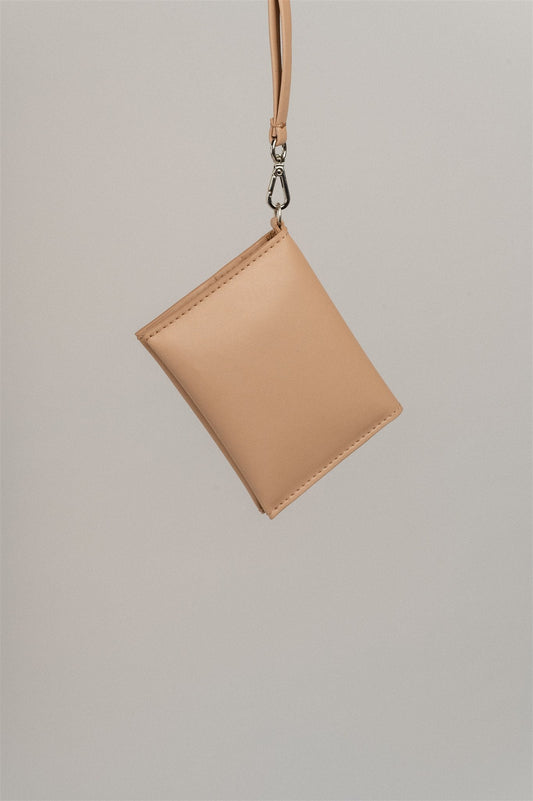 Porte-monnaie beige en matières recyclées - wallet beige