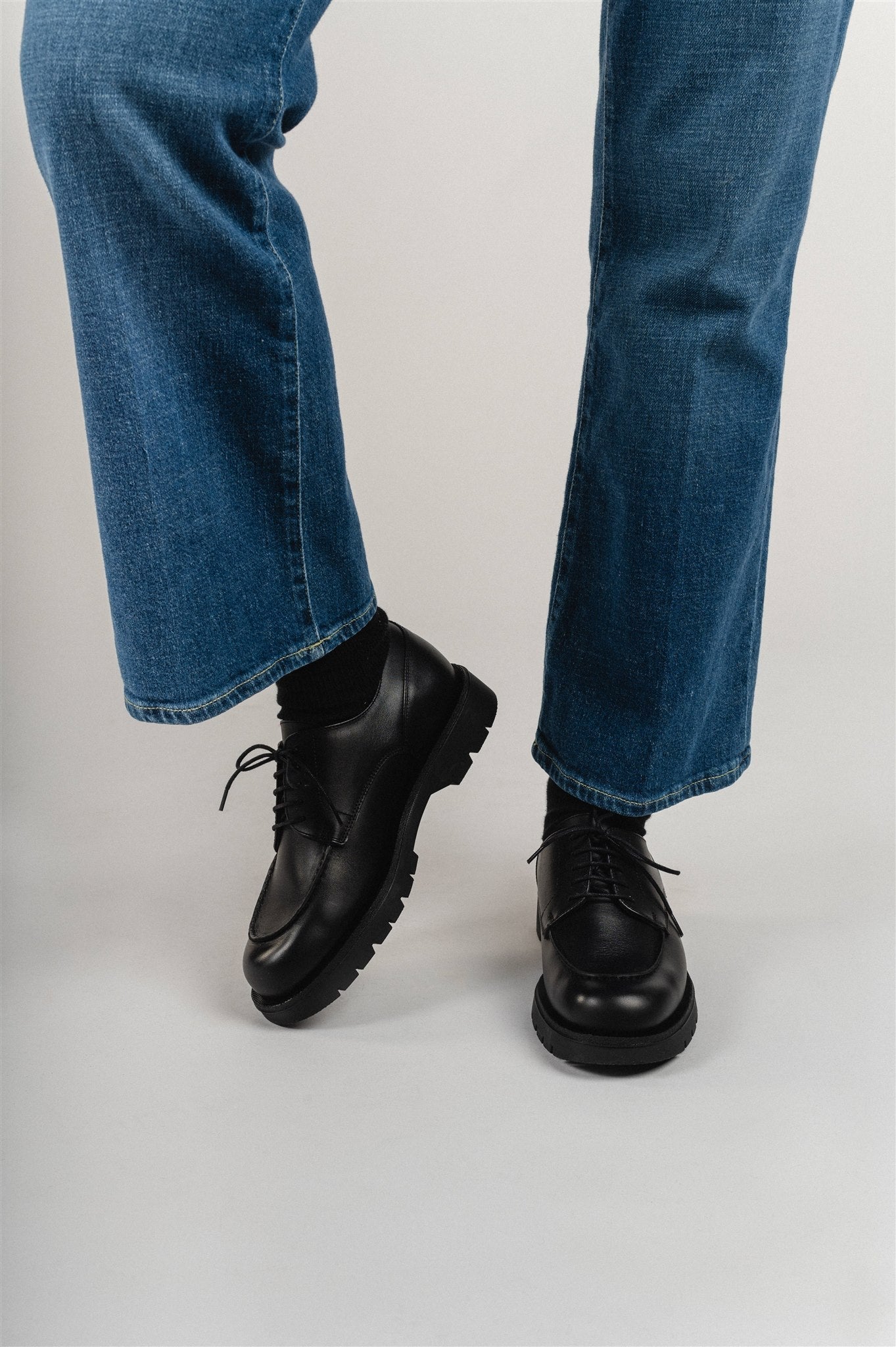 Derbies made in France en cuir tannage végétal | Noir "frodan noir vgt"