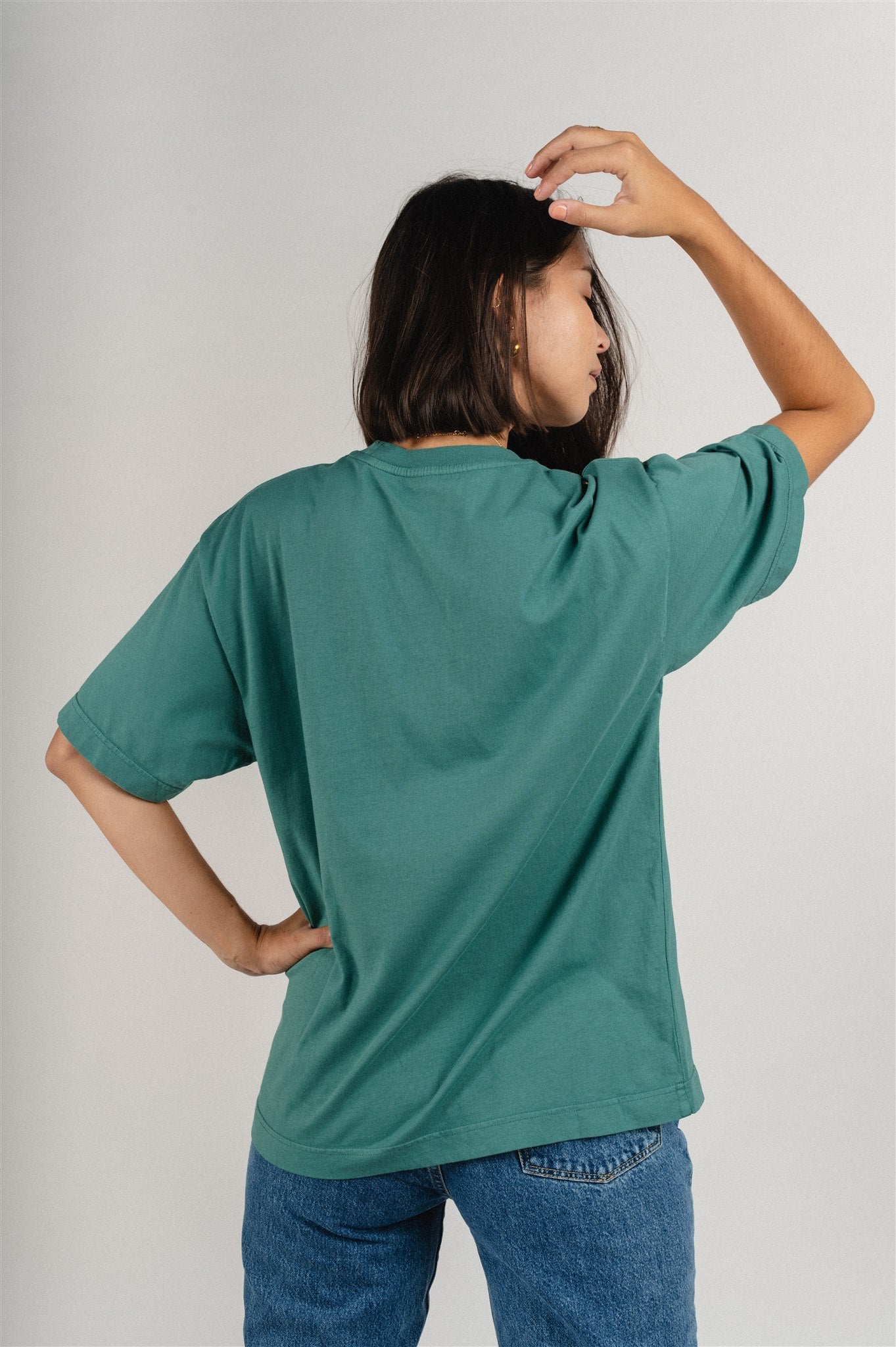 T-shirt oversize en coton bio | vert "women oversized organic t-shirt pine green"