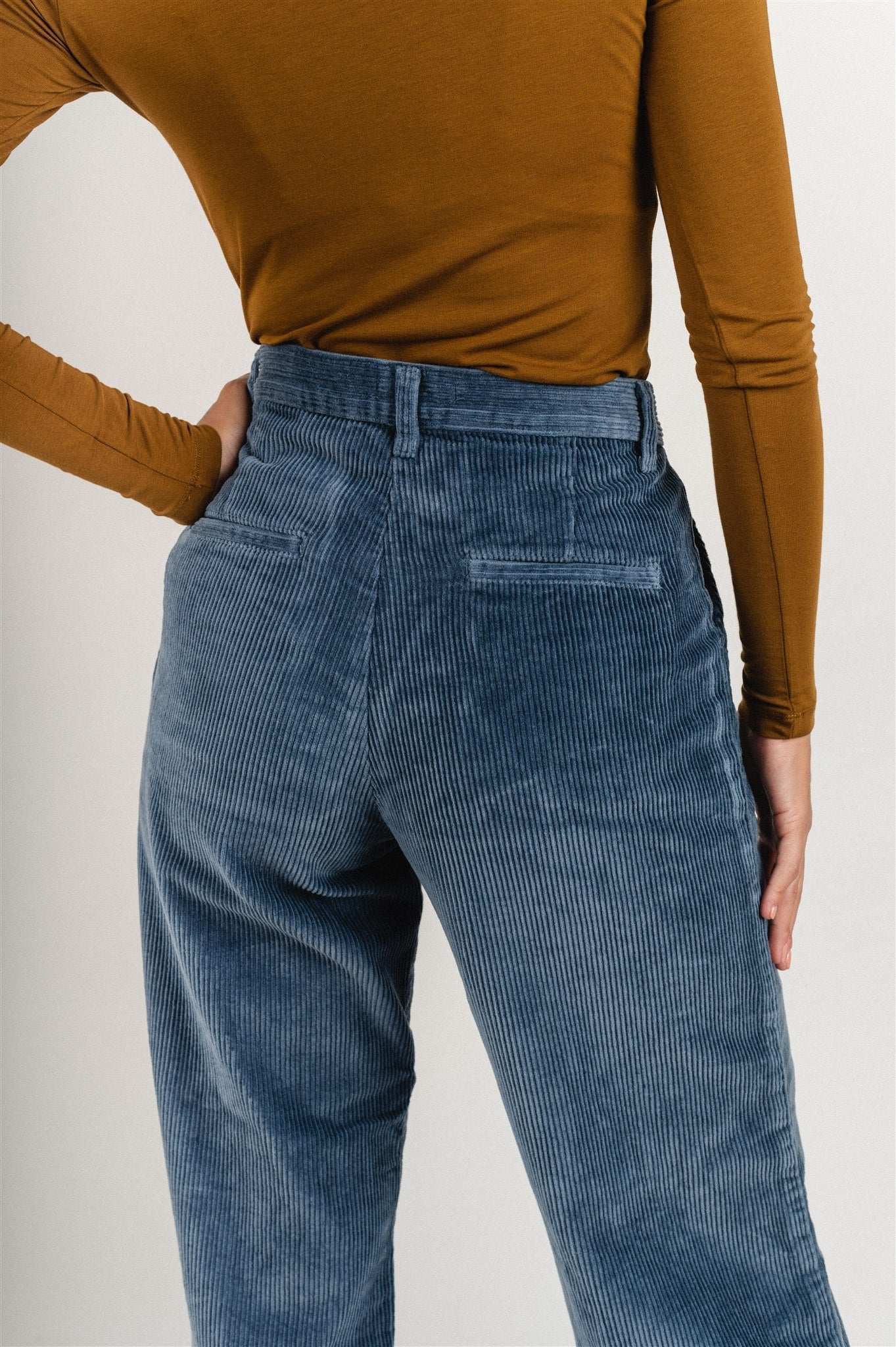 Pantalon ample bleu velours - posey loose corduroy pant china blue