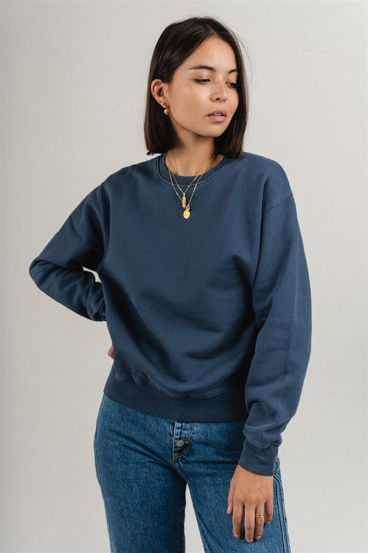 Sweat en coton bio | bleu "Petrol Blue"