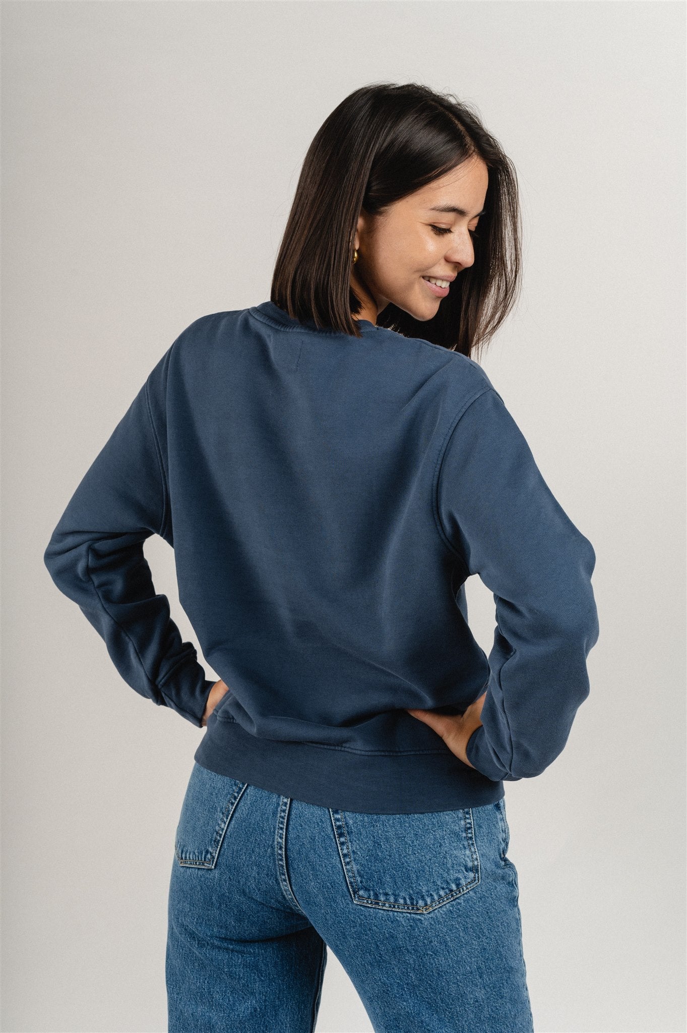Sweat en coton bio | bleu "Petrol Blue"