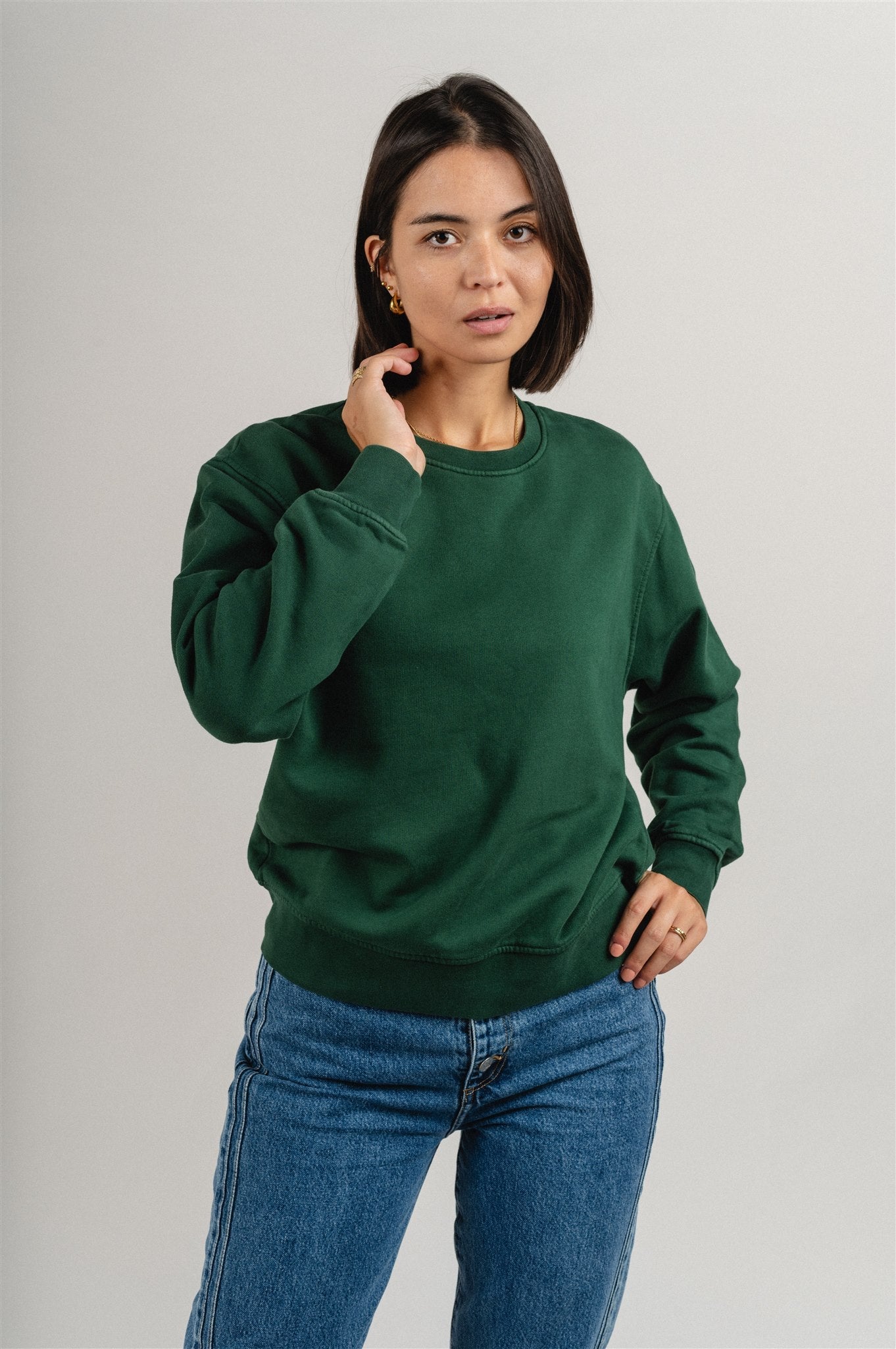 Sweat en coton bio | vert "Emerald Green"