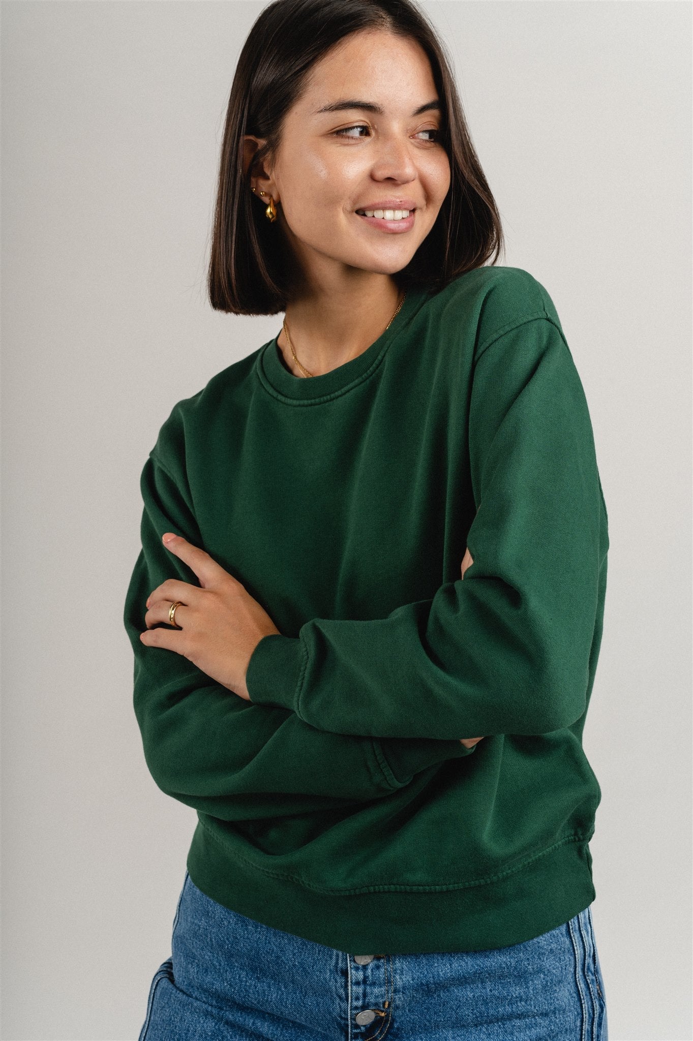 Sweat en coton bio | vert "Emerald Green"