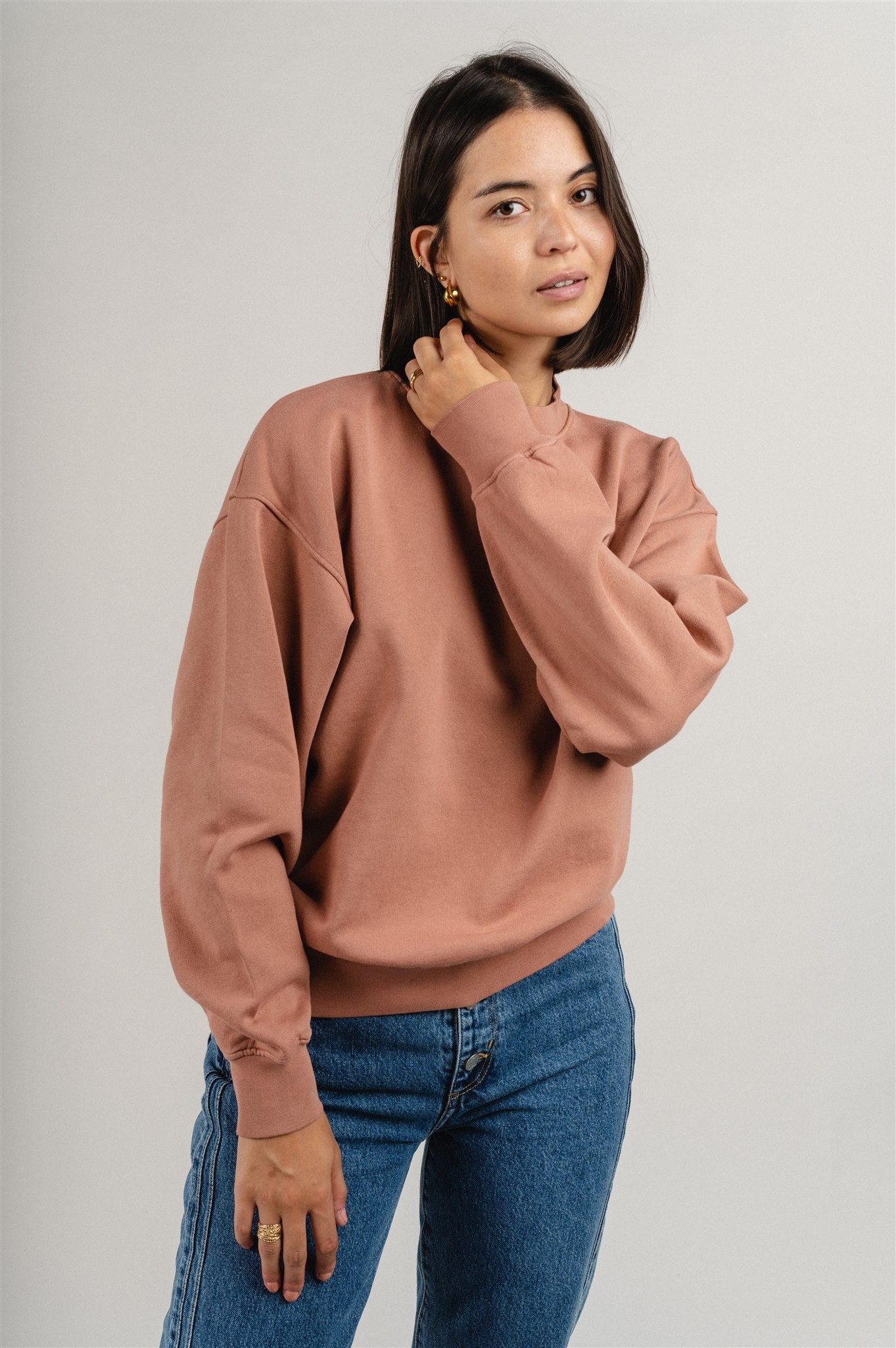 Sweat oversize en coton bio | rose "rosewood mist"