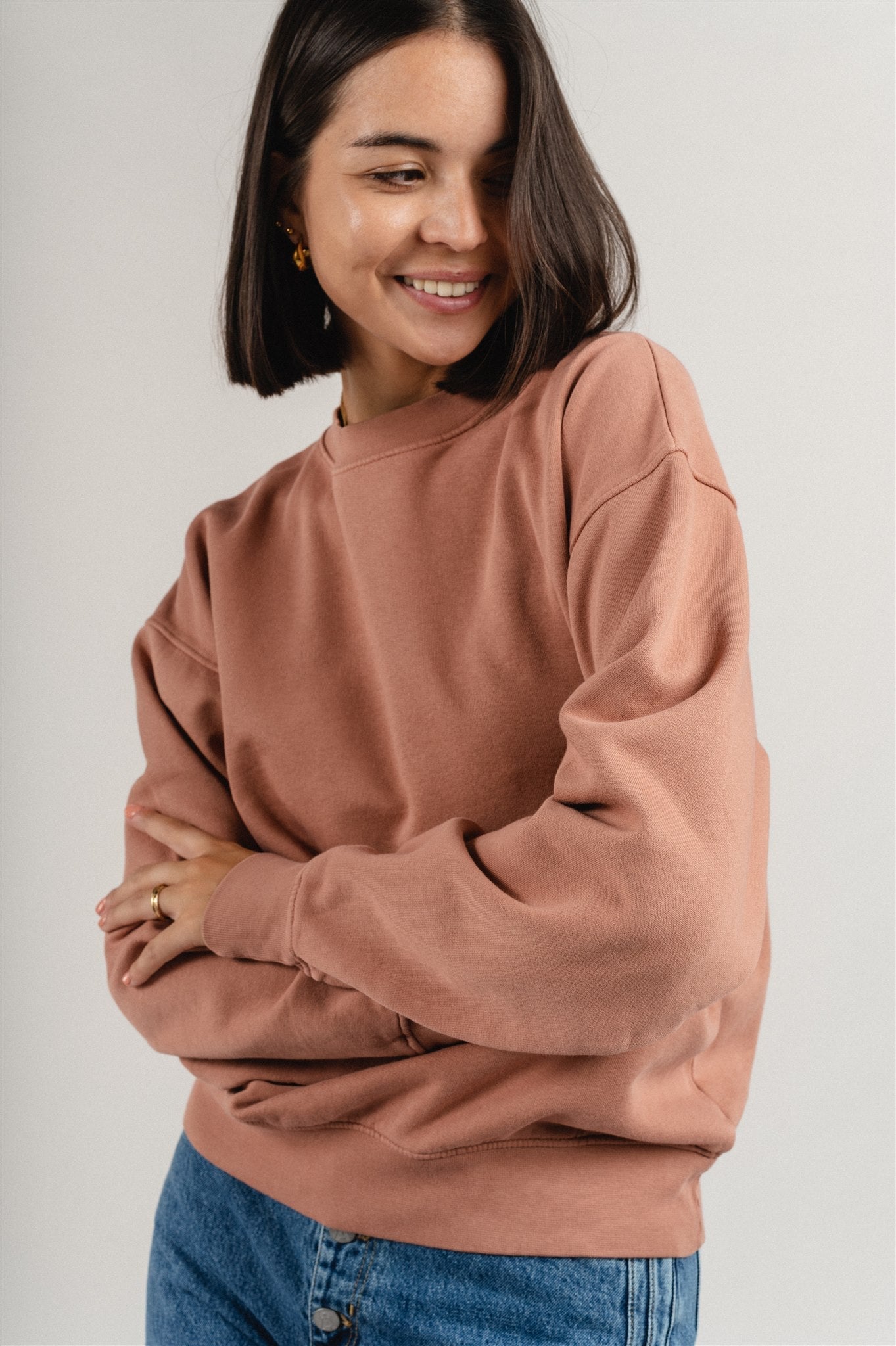 Sweat oversize en coton bio | rose "rosewood mist"