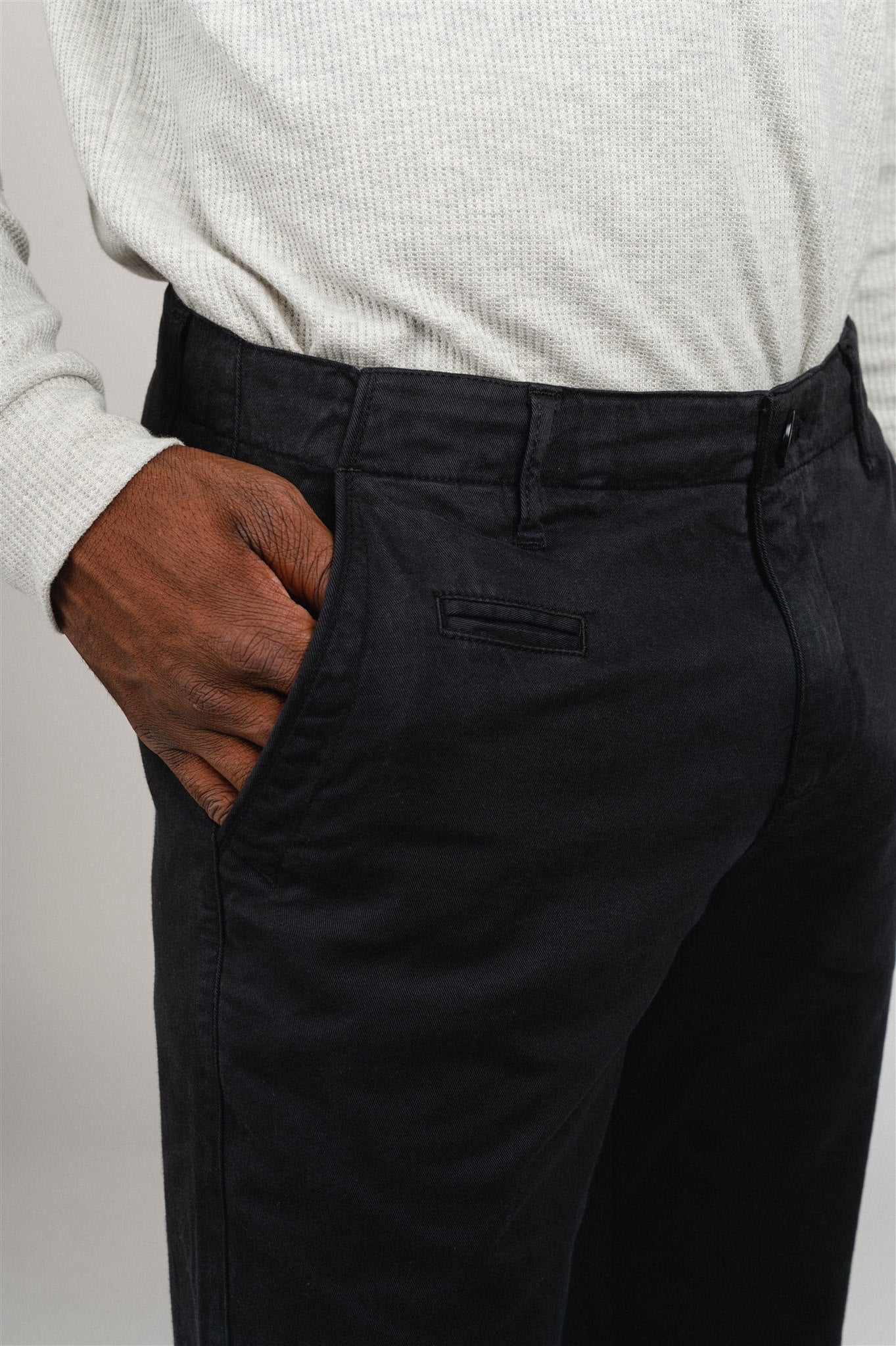 Chino en coton bio | noir "luca comfort chino black jet"