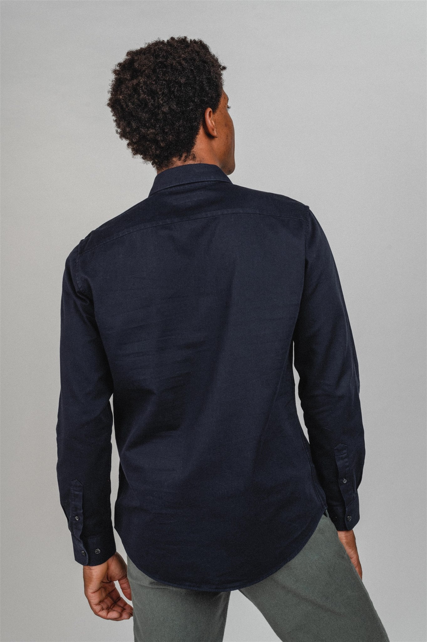 Chemise droite marine en coton bio - john everyday shirt navy