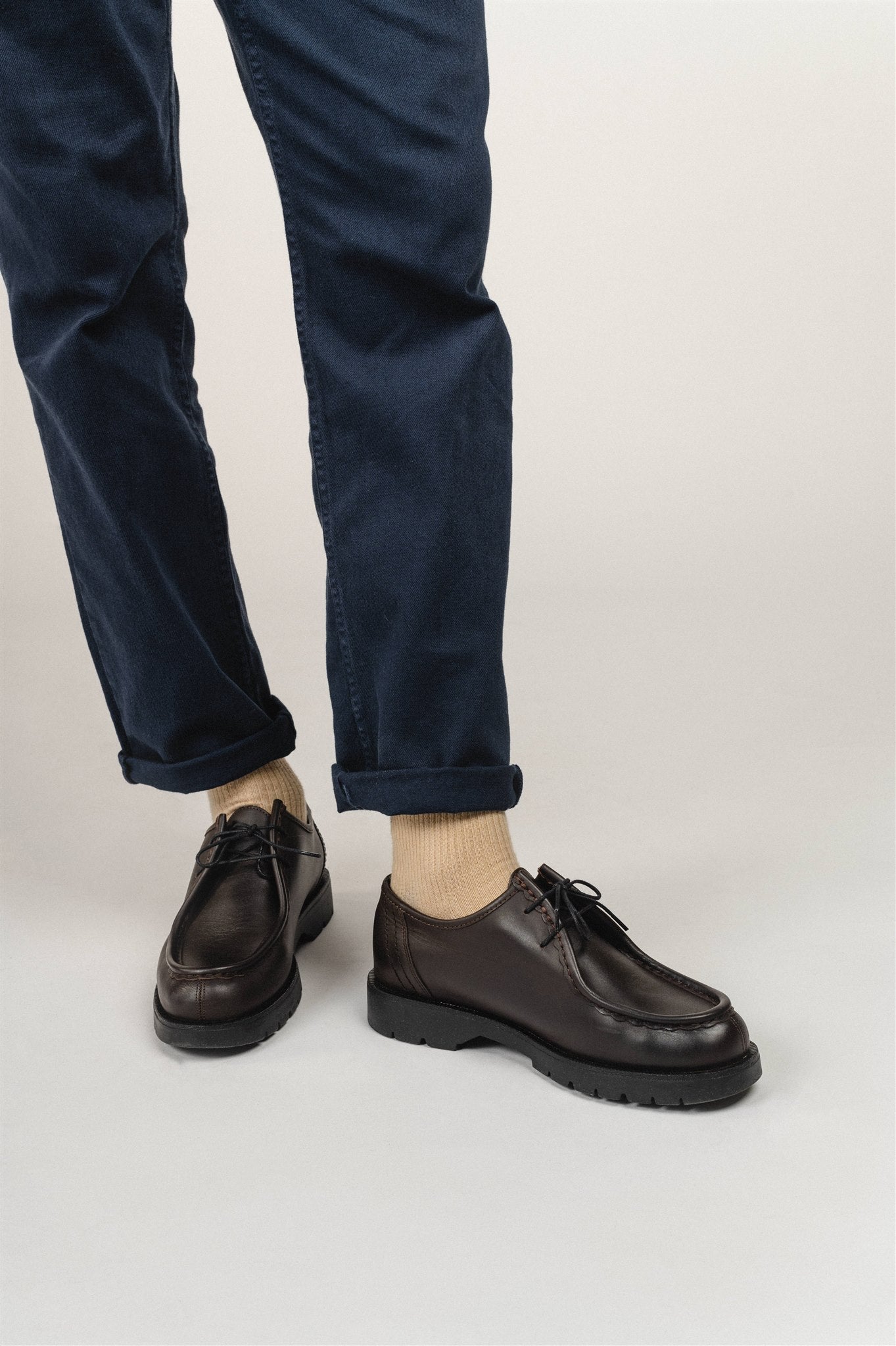 Derbies made in France en cuir certifié | marron "padror marron noir"
