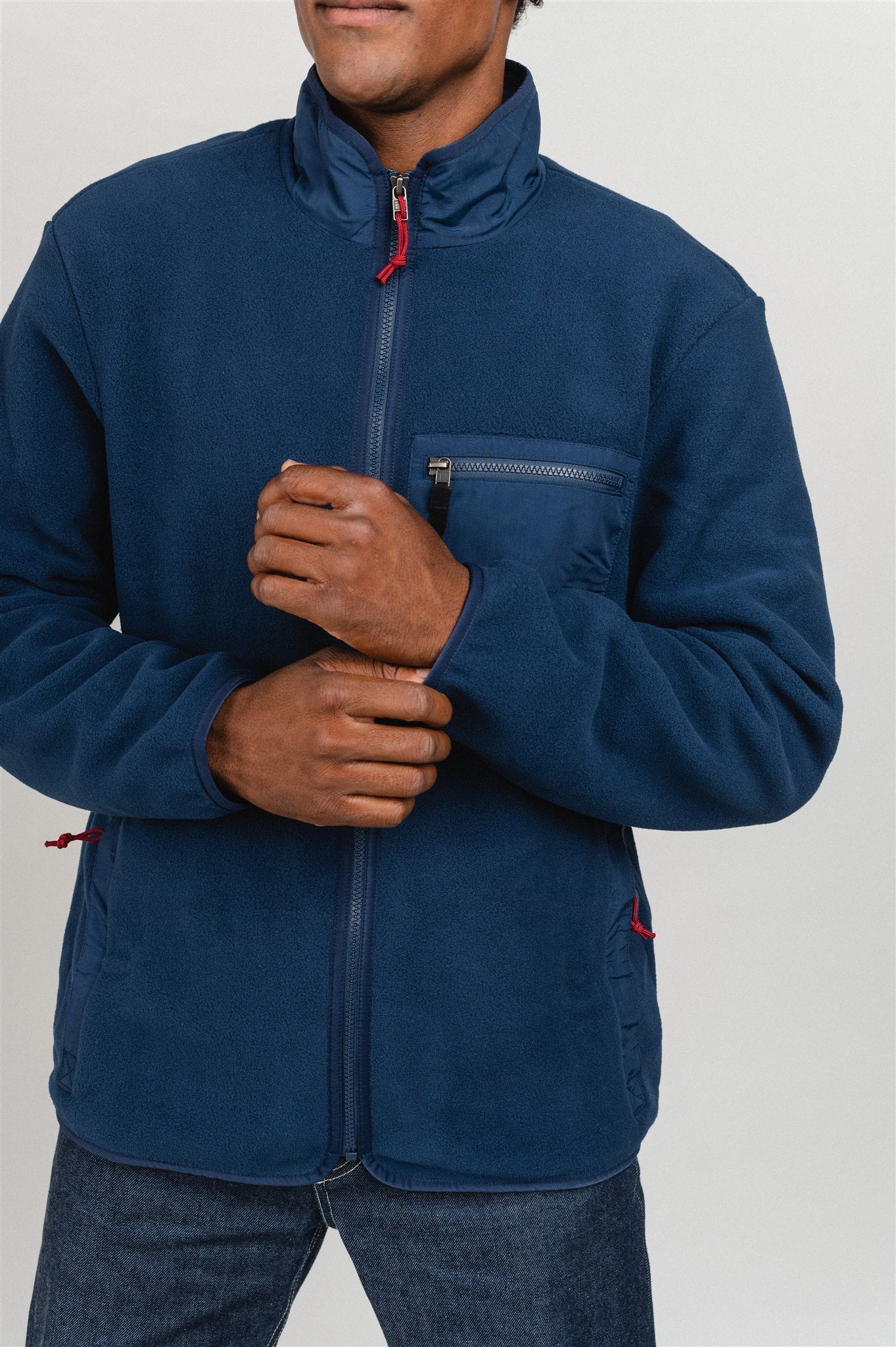 Polaire zippée marine en matières recyclées - m's synch jkt new navy
