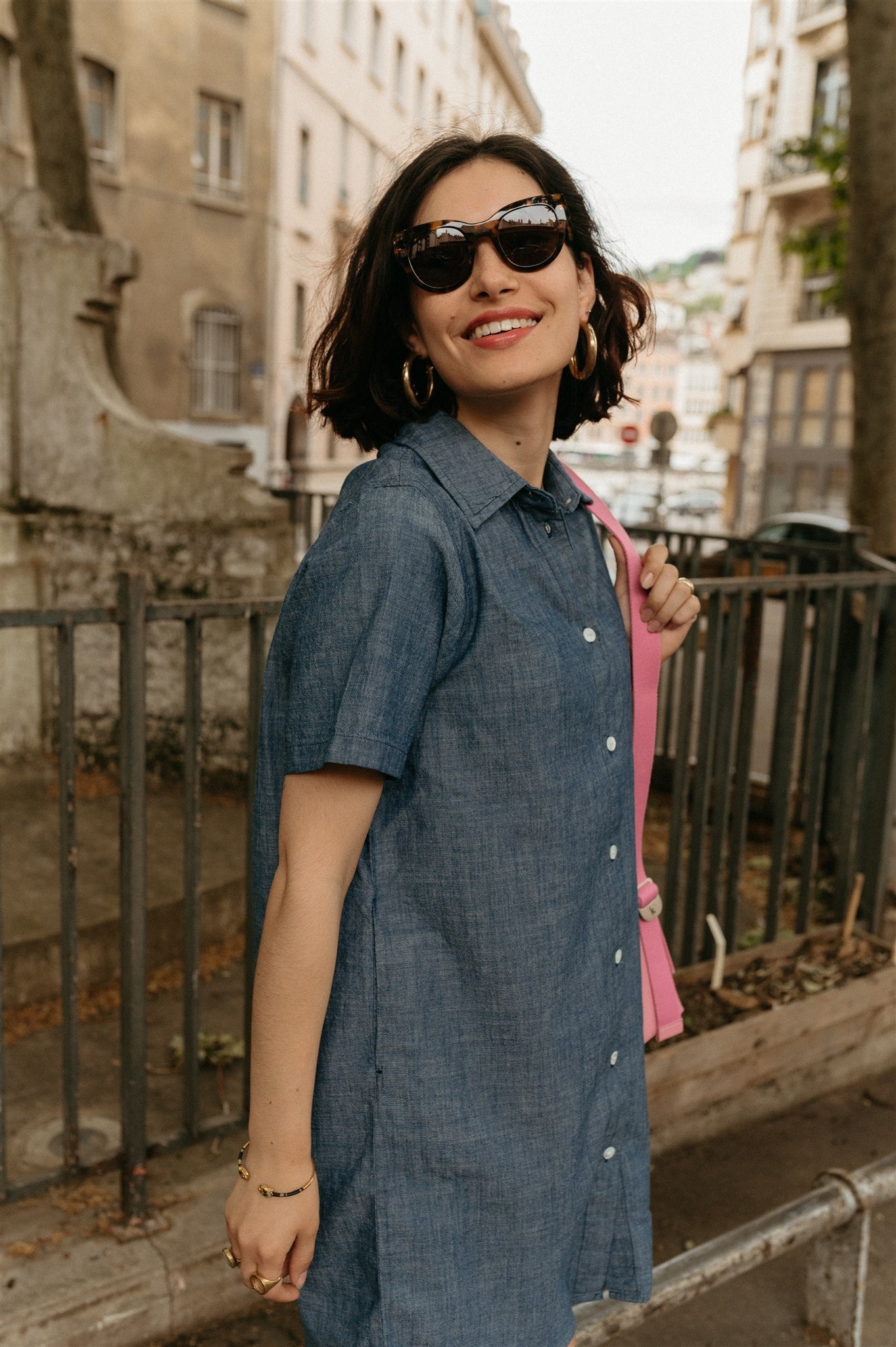 Robe chemise denim en coton bio - Tuva Tunic Chambray Denim