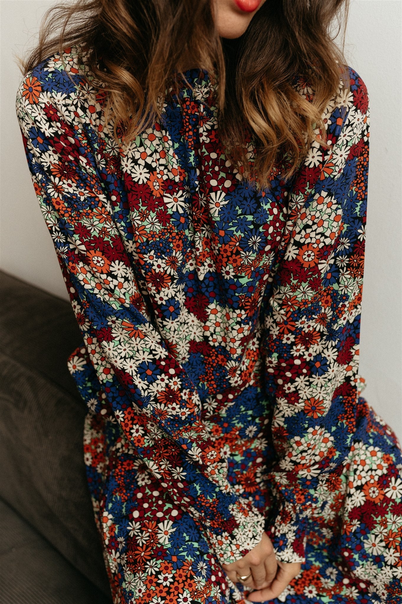 Robe manches longues fleurie en ecovero - maalai marsh floral
