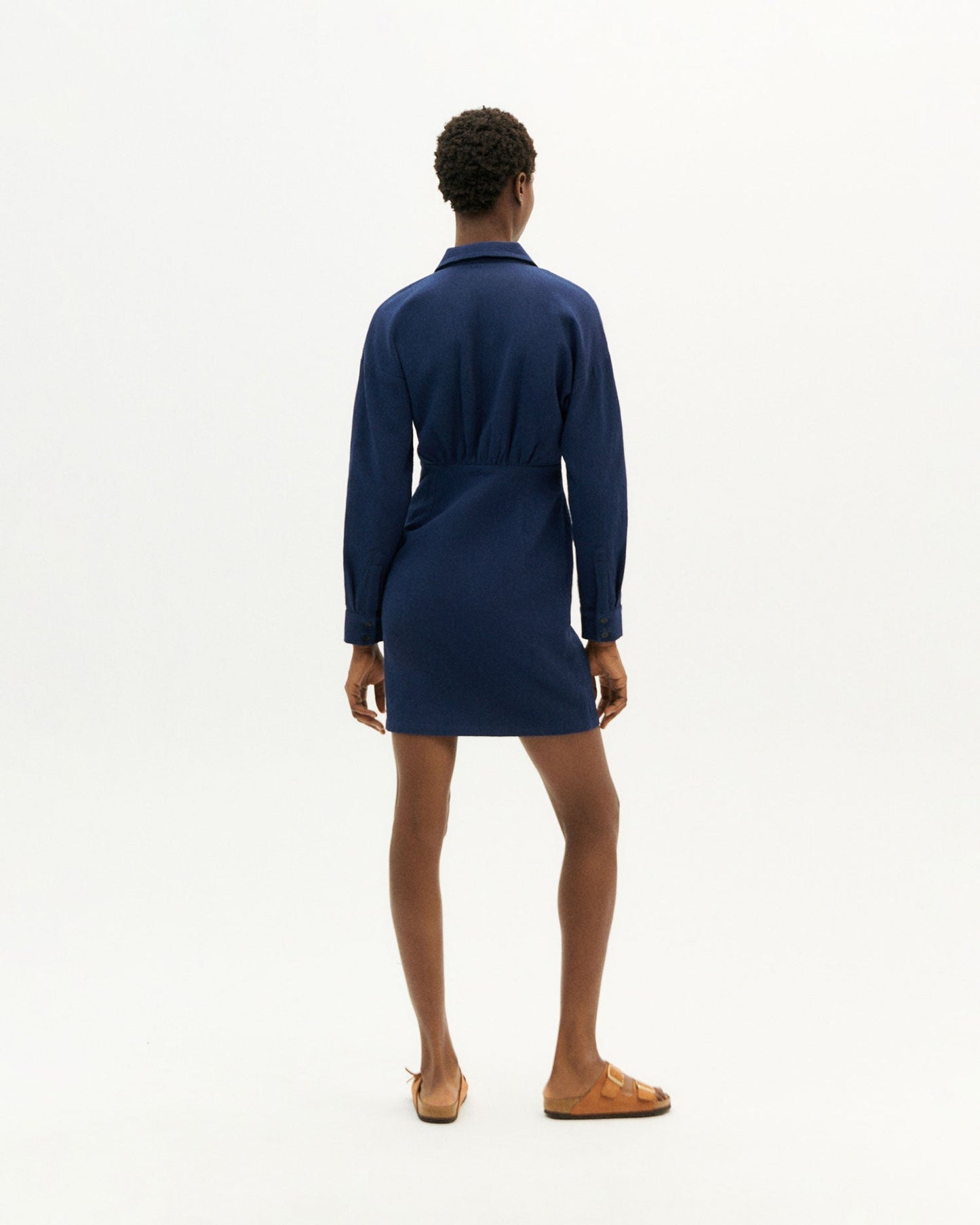 Robe marine texturée en coton bio - navy pina