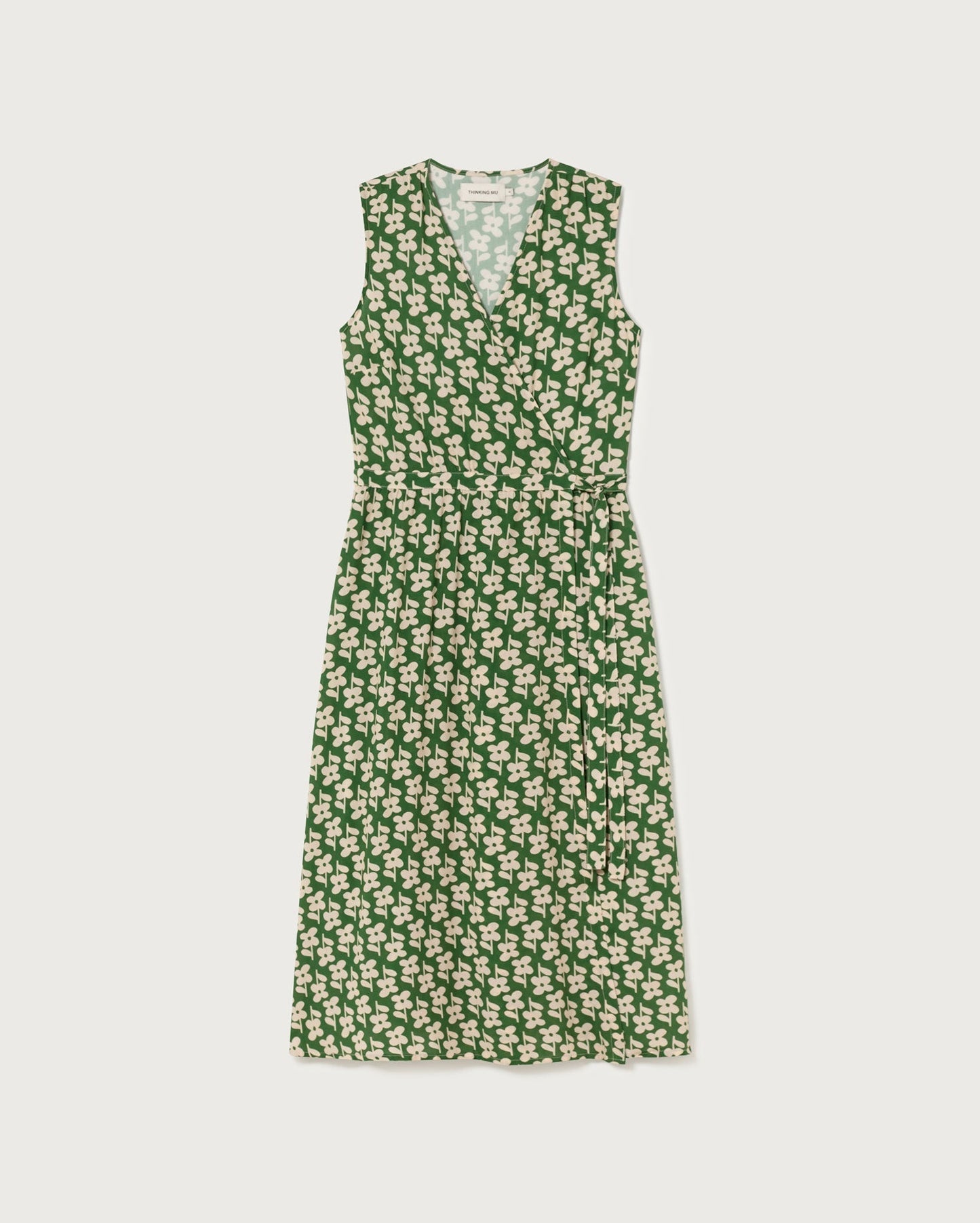 Robe verte à motifs fleuris en ecovero - daisy amapola dress