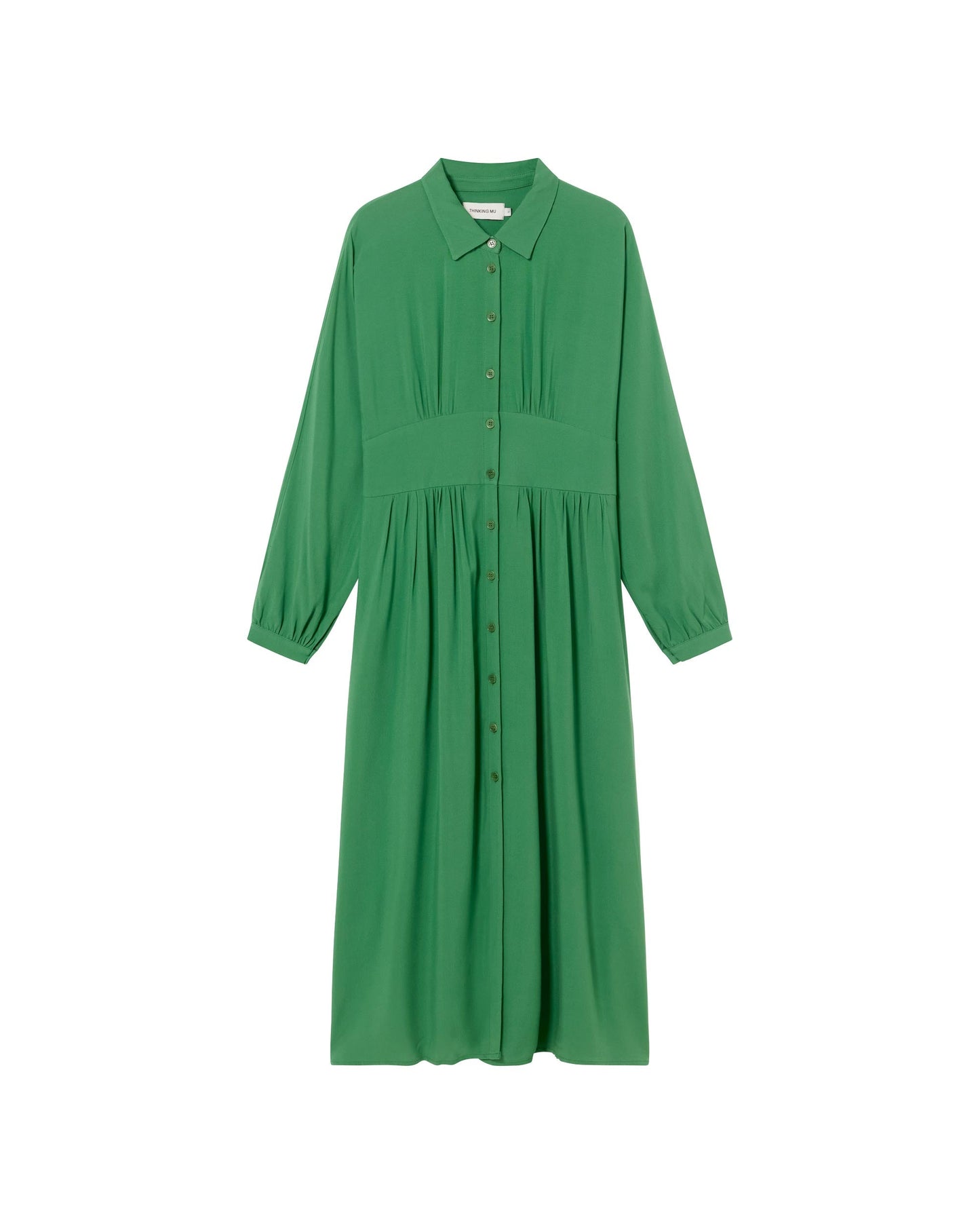 Robe midi en ecovero | Vert "clover green gabriela dress"