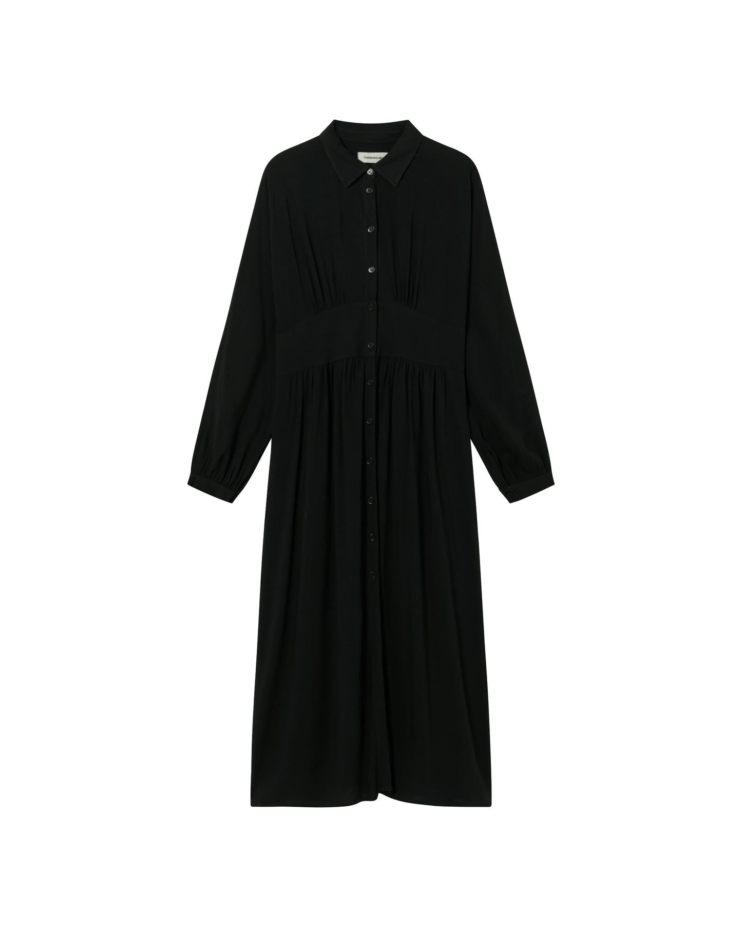 Robe midi en ecovero | Noir "black gabriela dress"