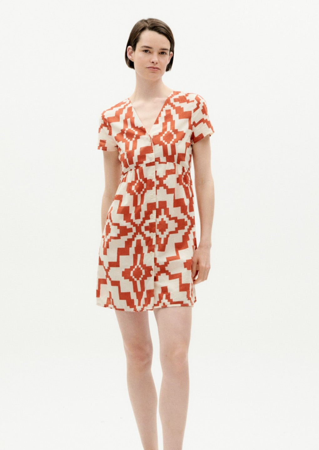 Robe à motifs en coton bio | orange "orange ilusion hebe dress"