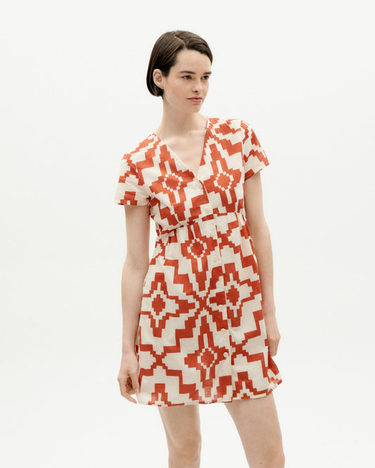 Robe à motifs en coton bio | orange "orange ilusion hebe dress"