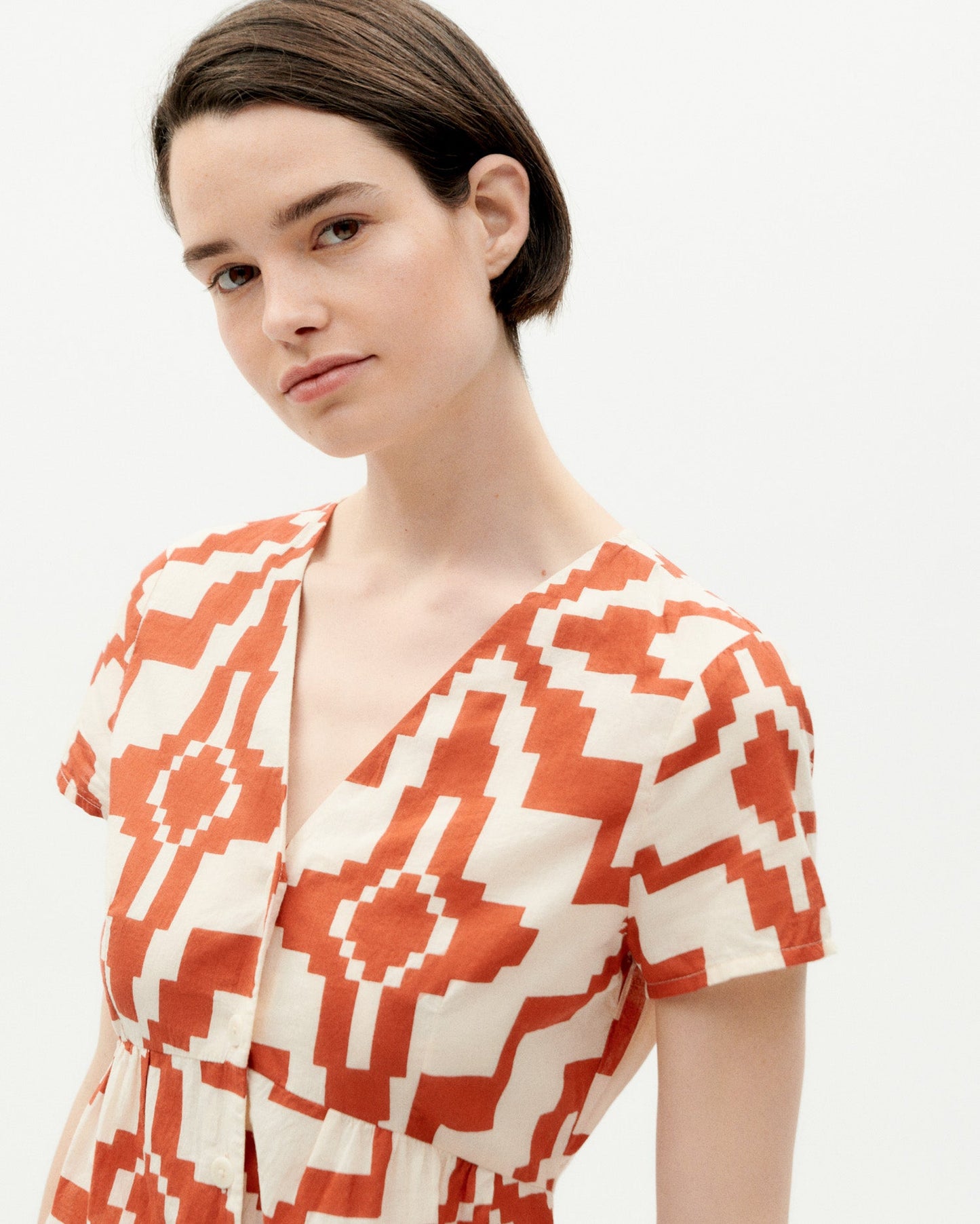 Robe à motifs en coton bio | orange "orange ilusion hebe dress"