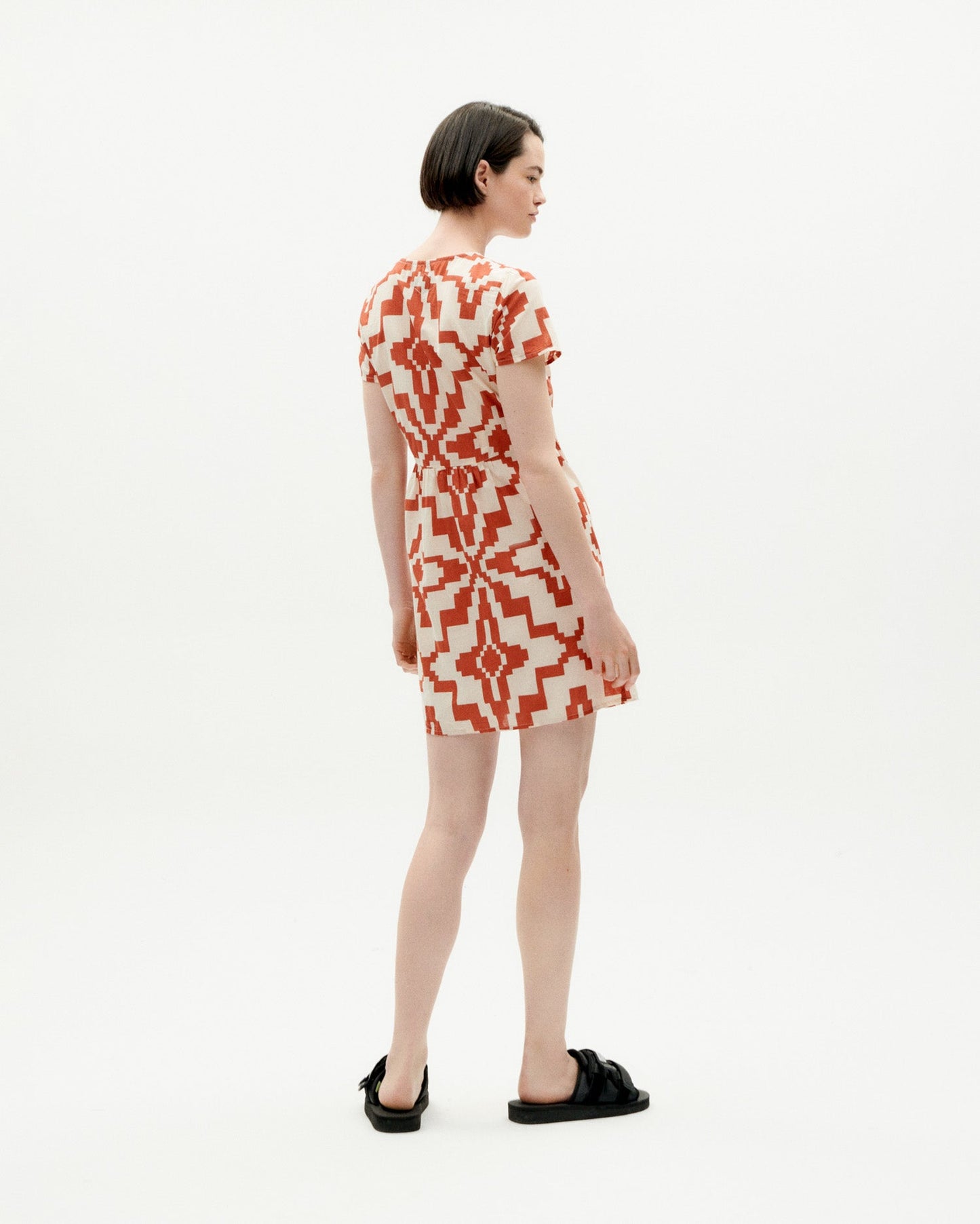 Robe à motifs en coton bio | orange "orange ilusion hebe dress"