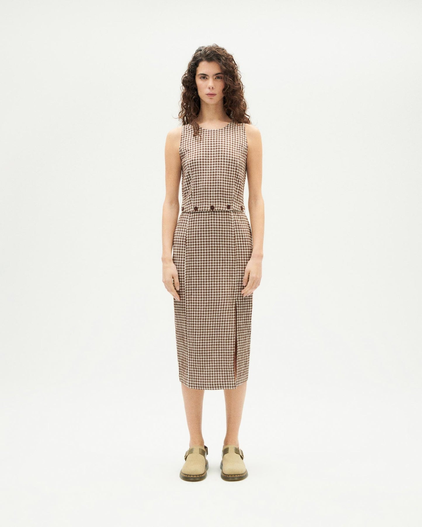 Robe 3 en 1 en coton bio | marron "chocolate seersucker wila dress"