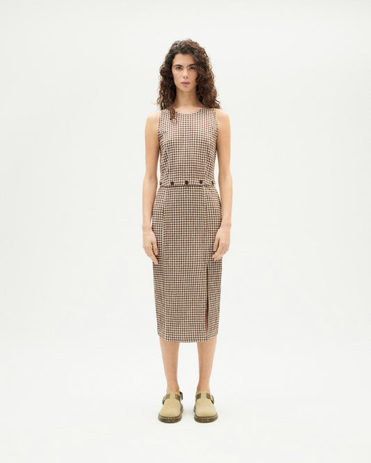 Robe 3 en 1 en coton bio | marron "chocolate seersucker wila dress"
