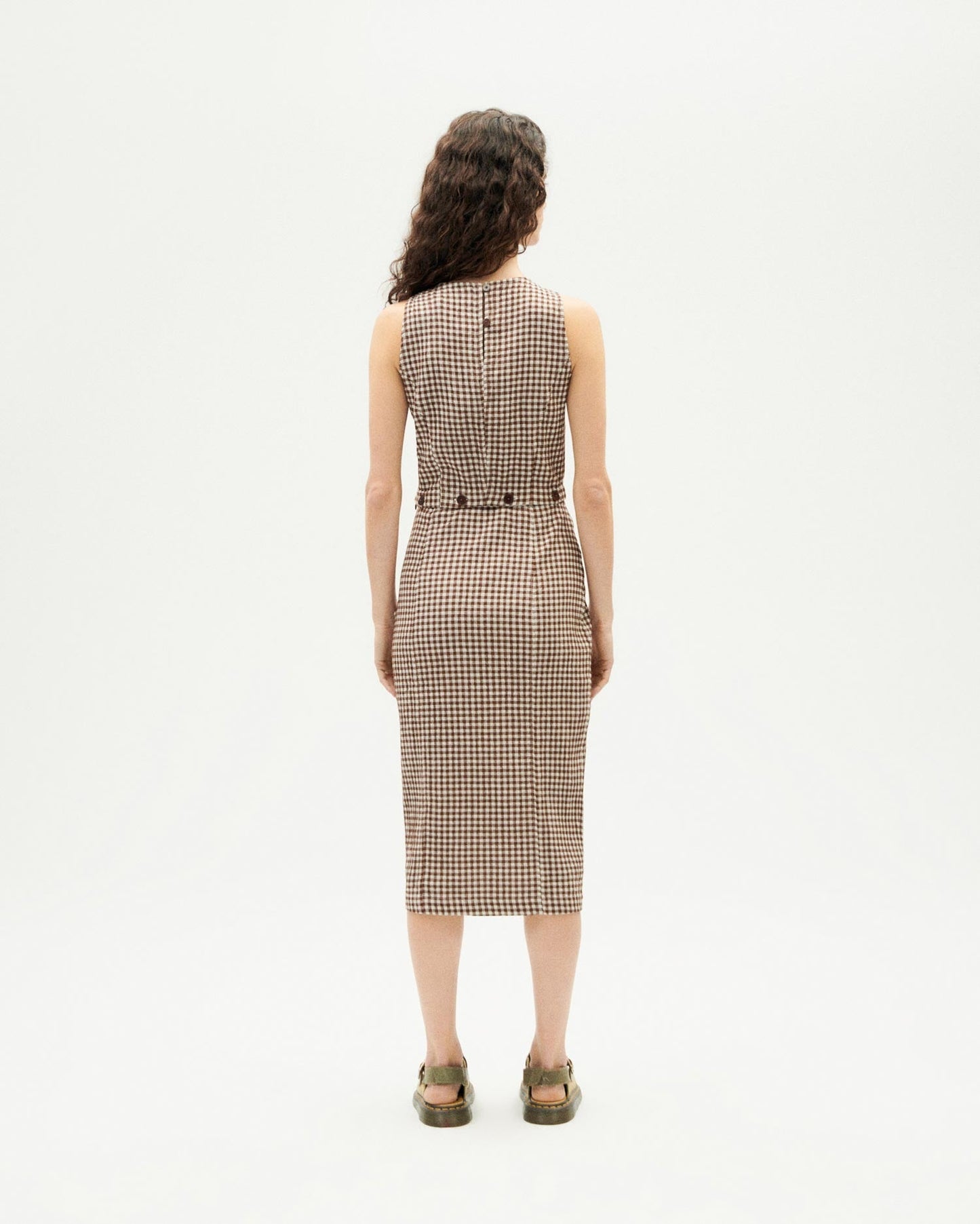 Robe 3 en 1 en coton bio | marron "chocolate seersucker wila dress"