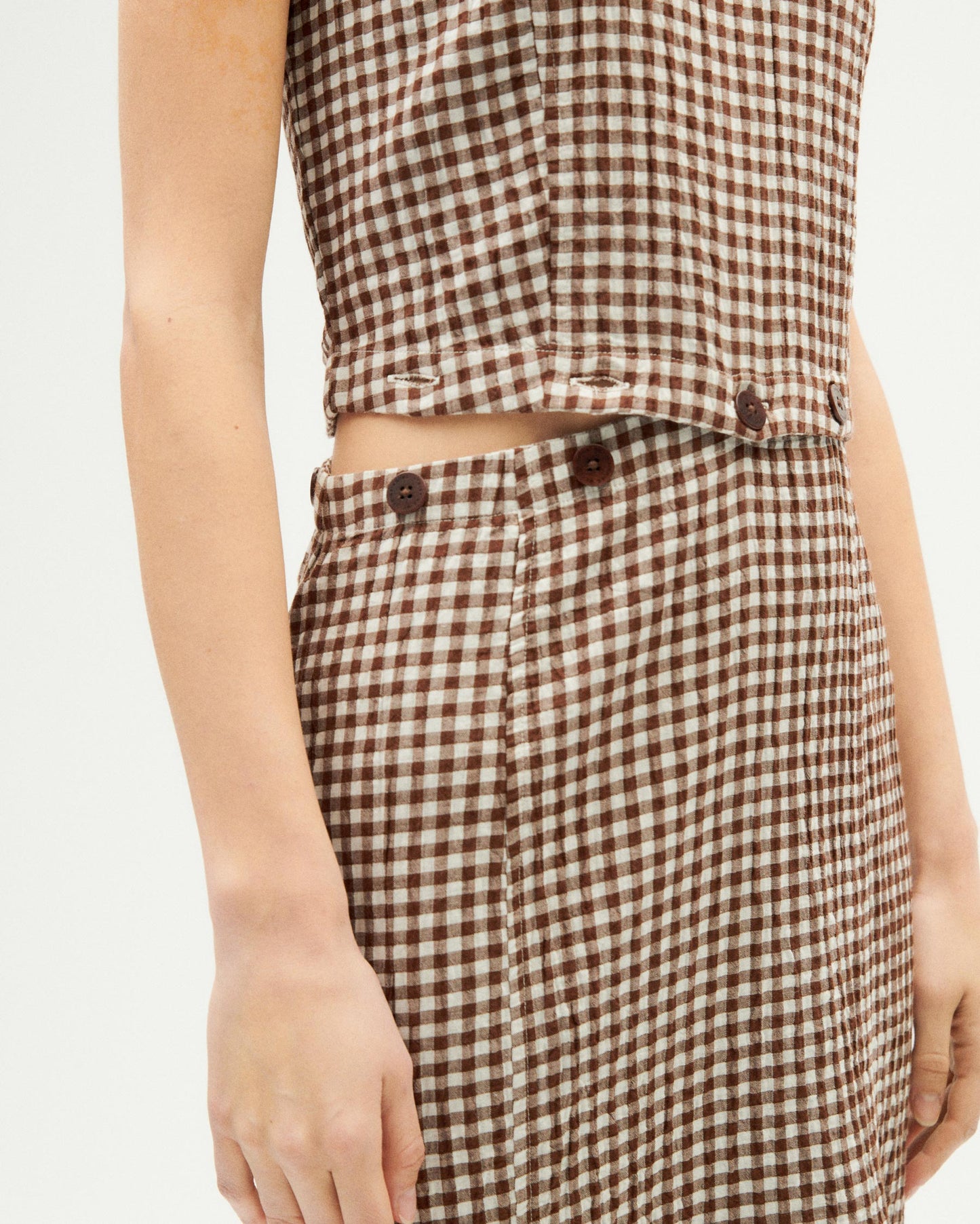 Robe 3 en 1 en coton bio | marron "chocolate seersucker wila dress"