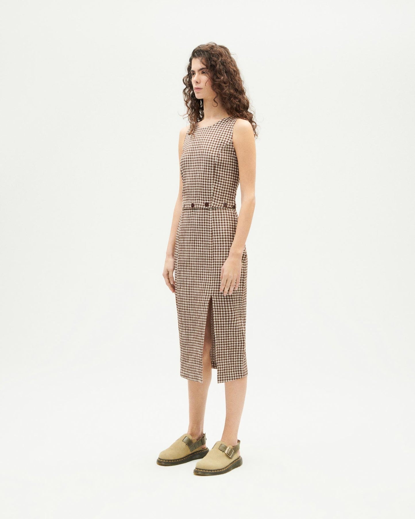 Robe 3 en 1 en coton bio | marron "chocolate seersucker wila dress"