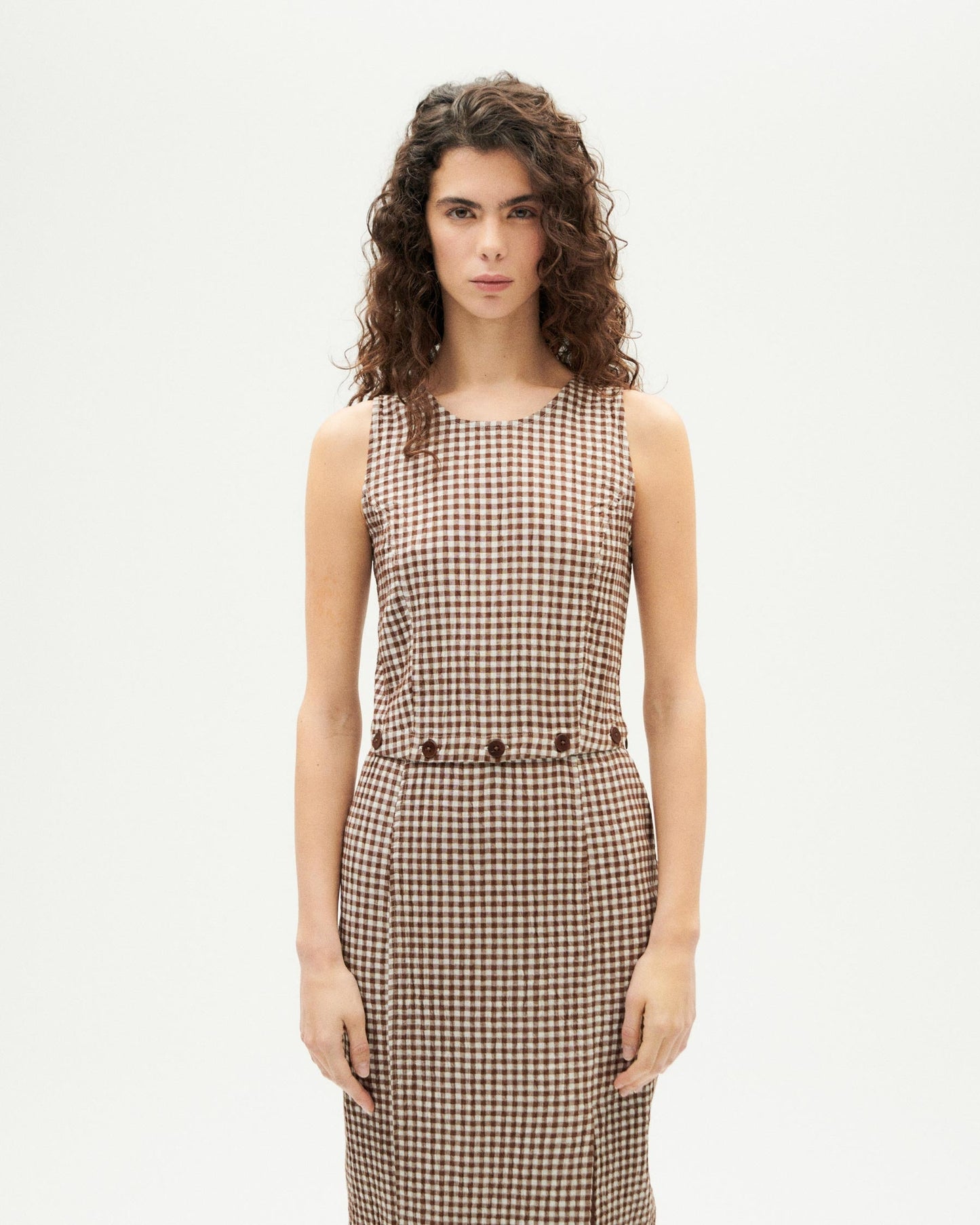 Robe 3 en 1 en coton bio | marron "chocolate seersucker wila dress"