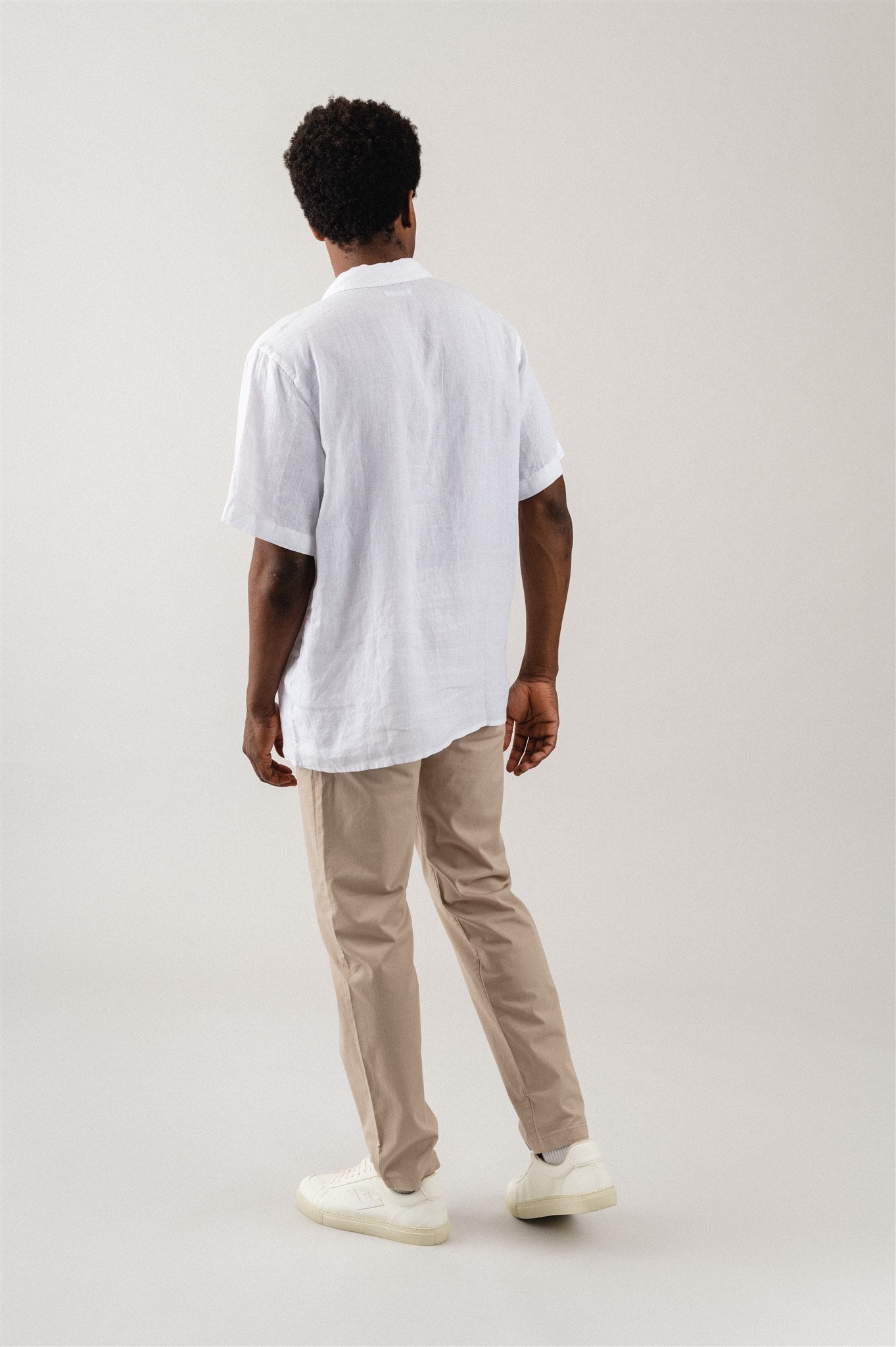 Chemise blanche ample en coton bio et lin - Wave bright white
