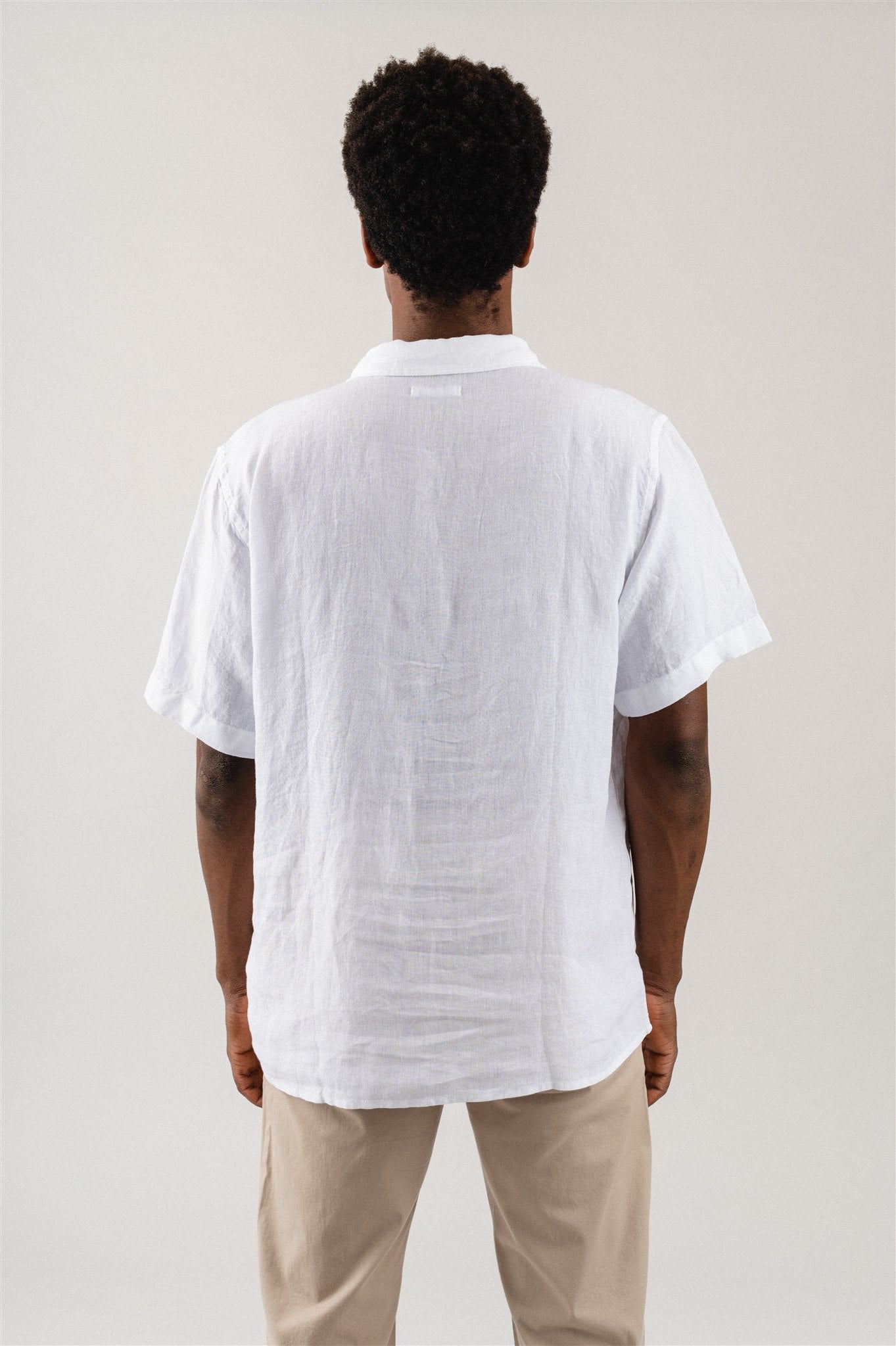 Chemise blanche ample en coton bio et lin - Wave bright white