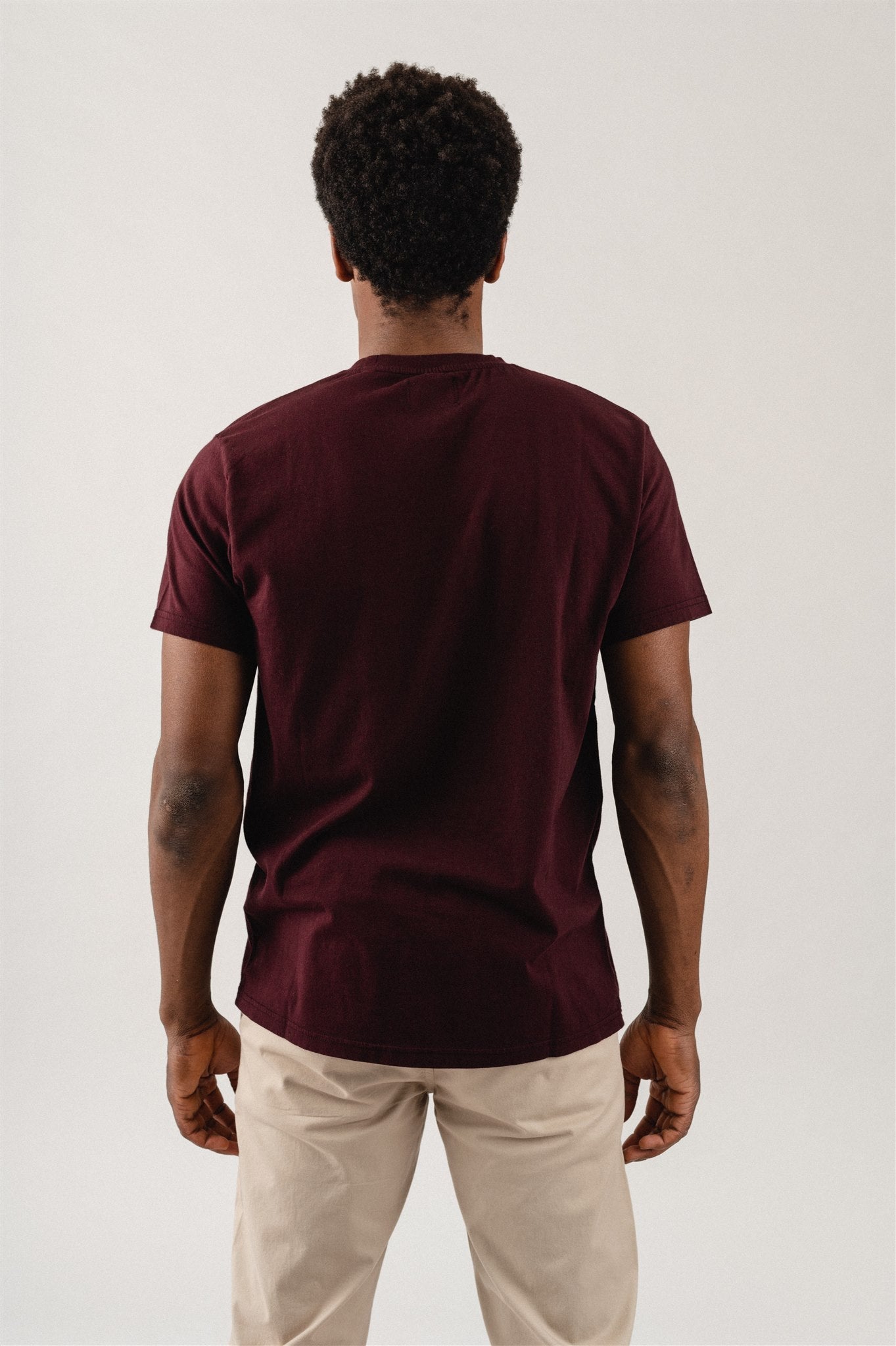 T-shirt manches courtes en coton bio - bordeaux "oxblood Red"