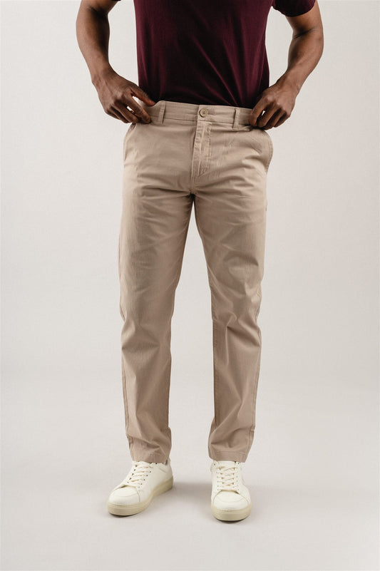 Chino en popeline de coton bio | beige "CHUCK REGULAR CHINO POPLIN PANT feather gray"
