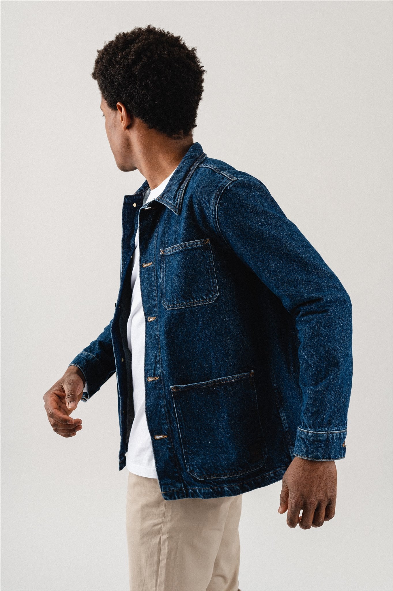 Veste en jean en coton recyclé - darkwash rebirth