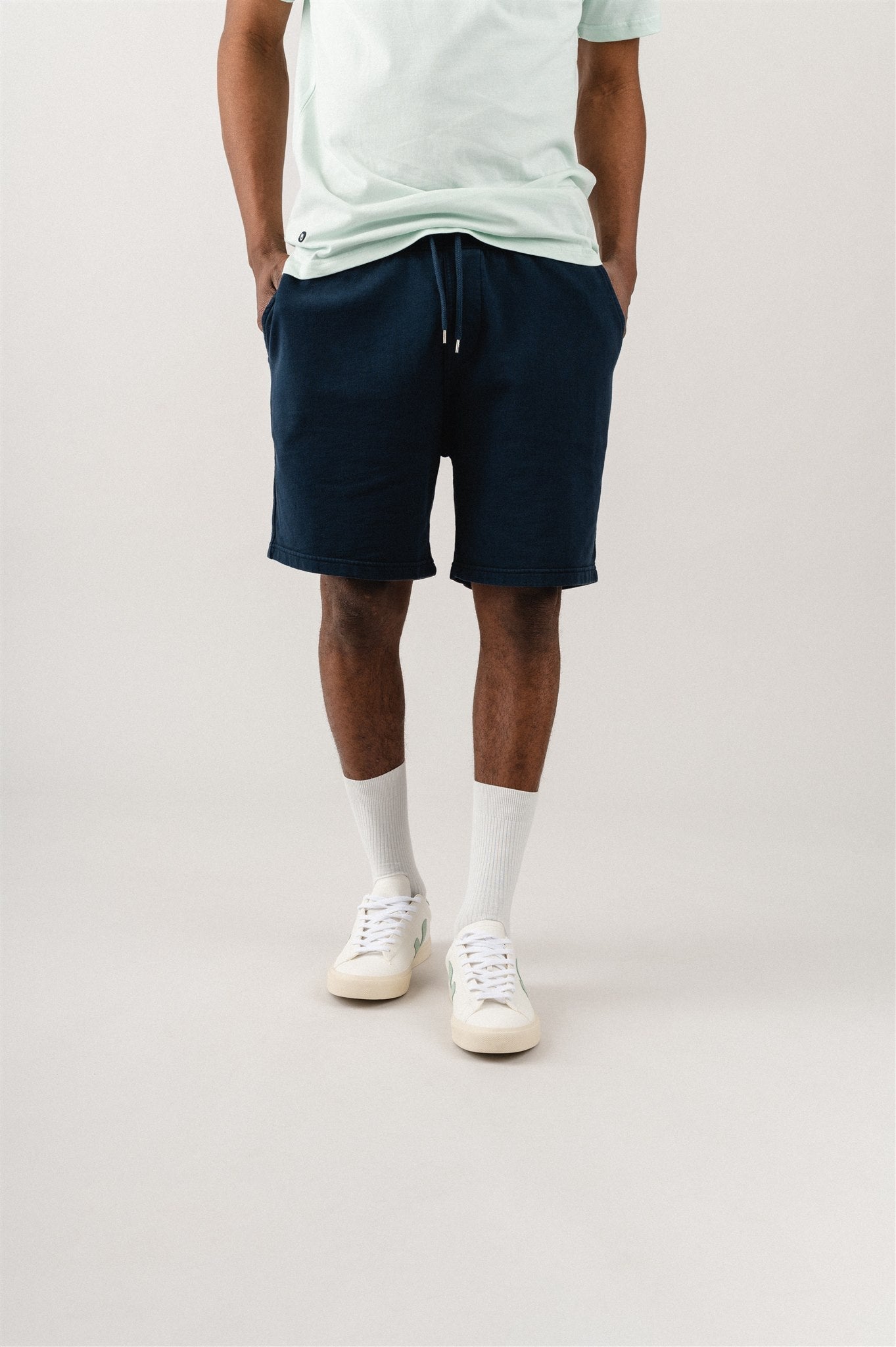 Short de jogging en coton bio | marine "Navy blue"