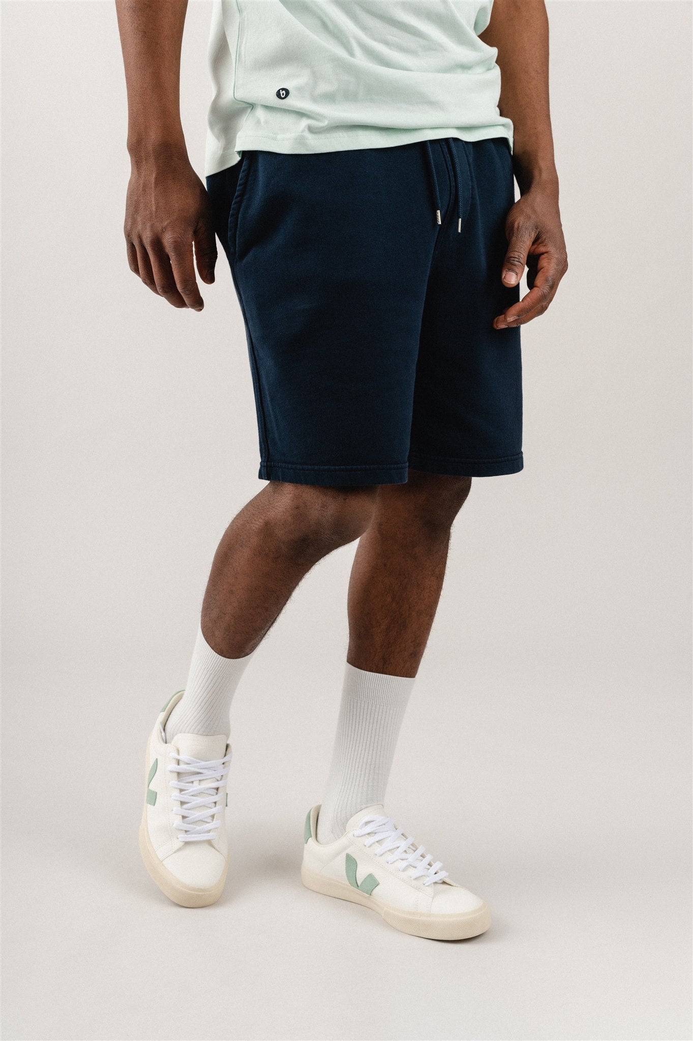 Short de jogging en coton bio | marine "Navy blue"