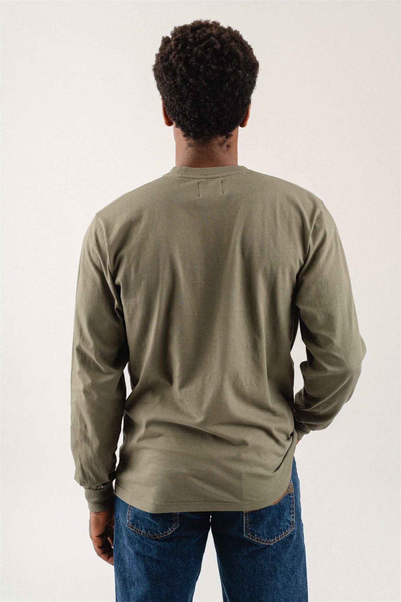T-shirt oversize manches longues olive en coton bio - Oversized LS T-shirt dusty olive