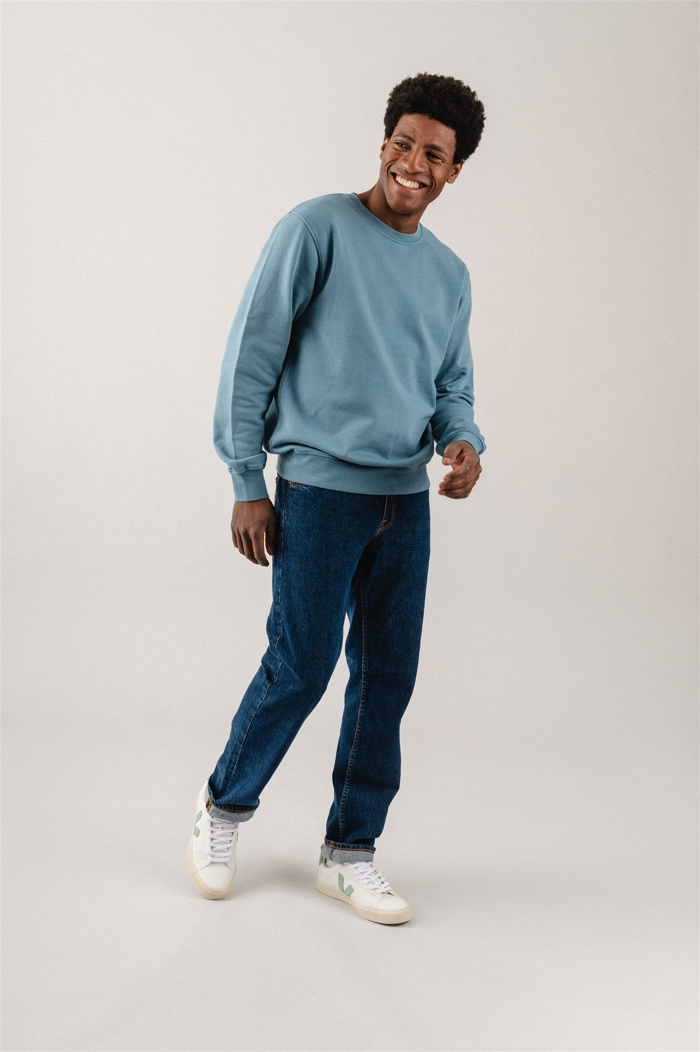 Sweat en coton bio | bleu "Stone Blue"