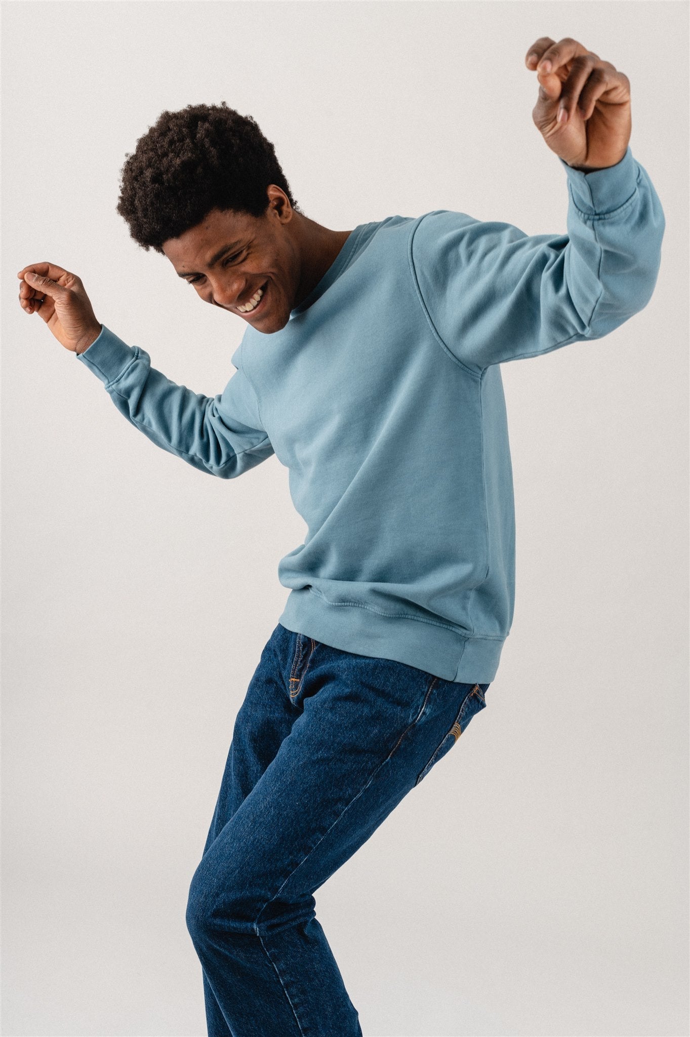Sweat en coton bio | bleu "Stone Blue"