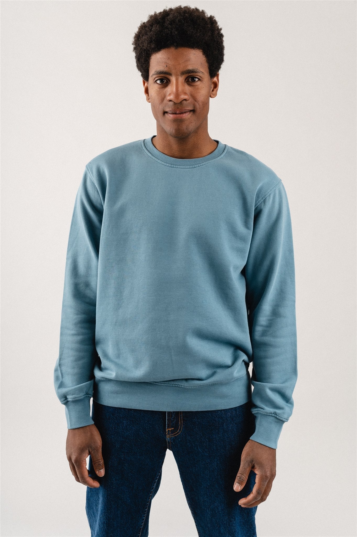 Sweat en coton bio | bleu "Stone Blue"