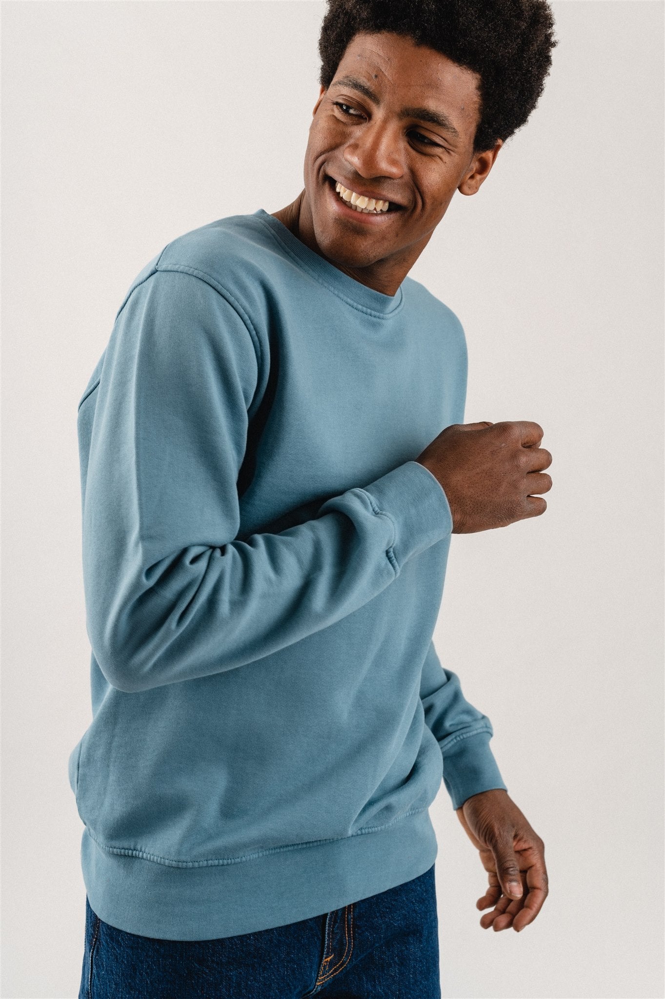 Sweat en coton bio | bleu "Stone Blue"