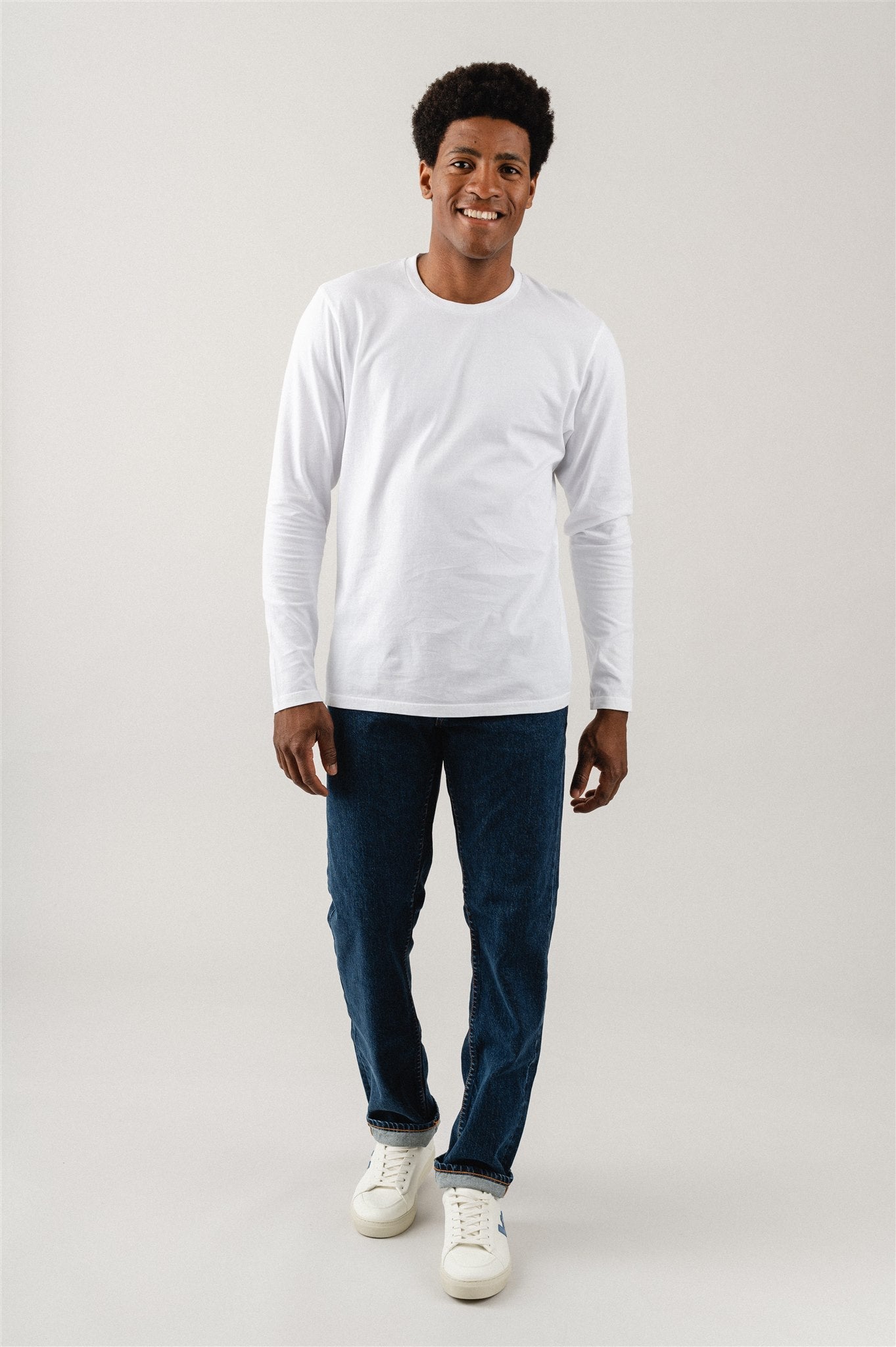 T-shirt manches longues en coton bio | blanc "Optical White"