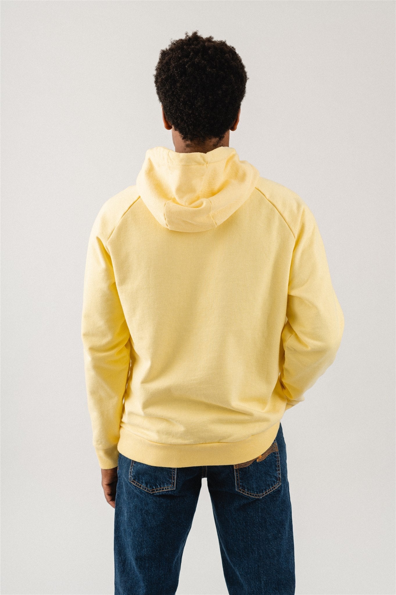 Sweat à capuche jaune en coton bio - sunbathing hoodie sun - yellow