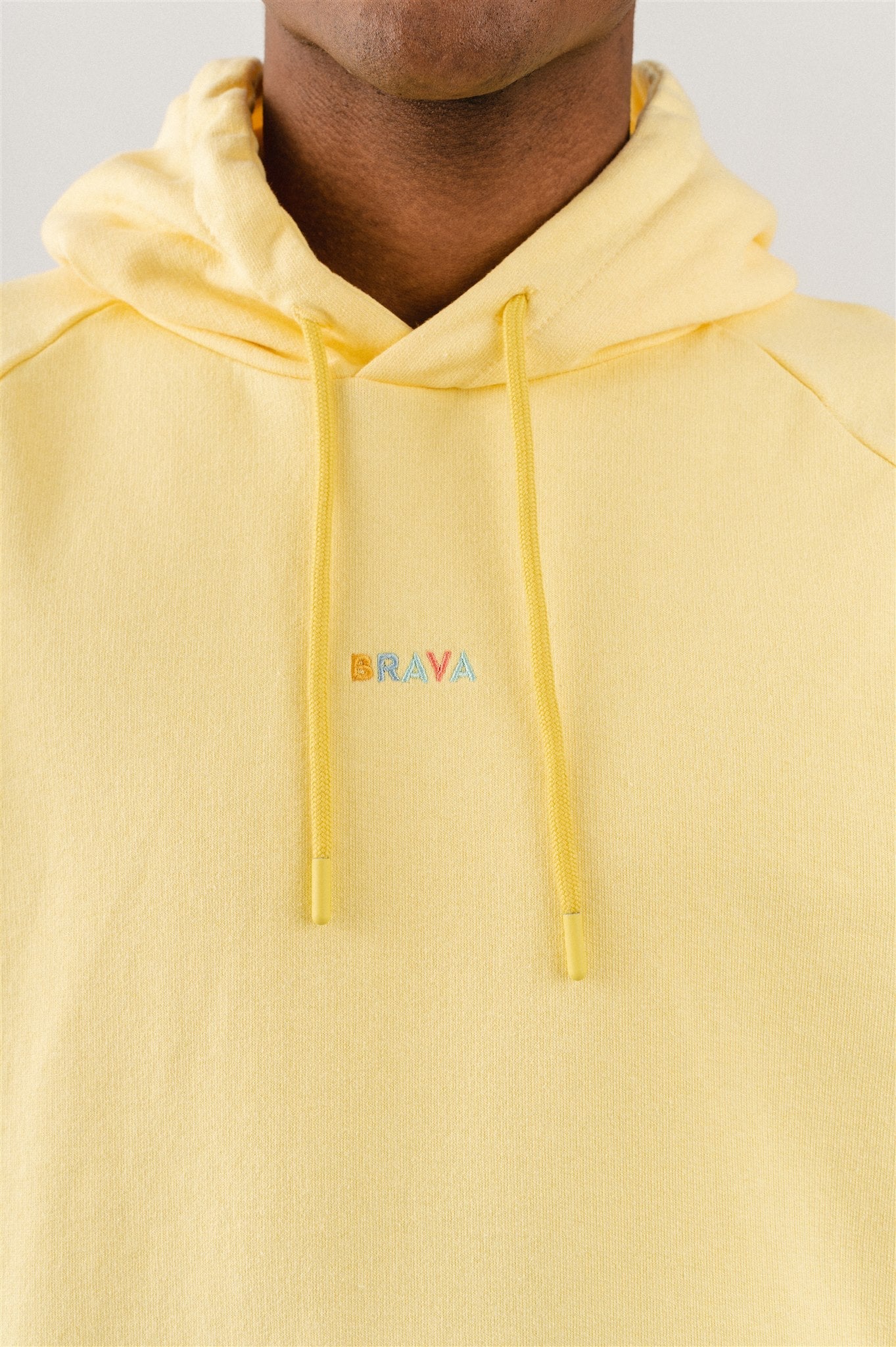 Sweat à capuche jaune en coton bio - sunbathing hoodie sun - yellow