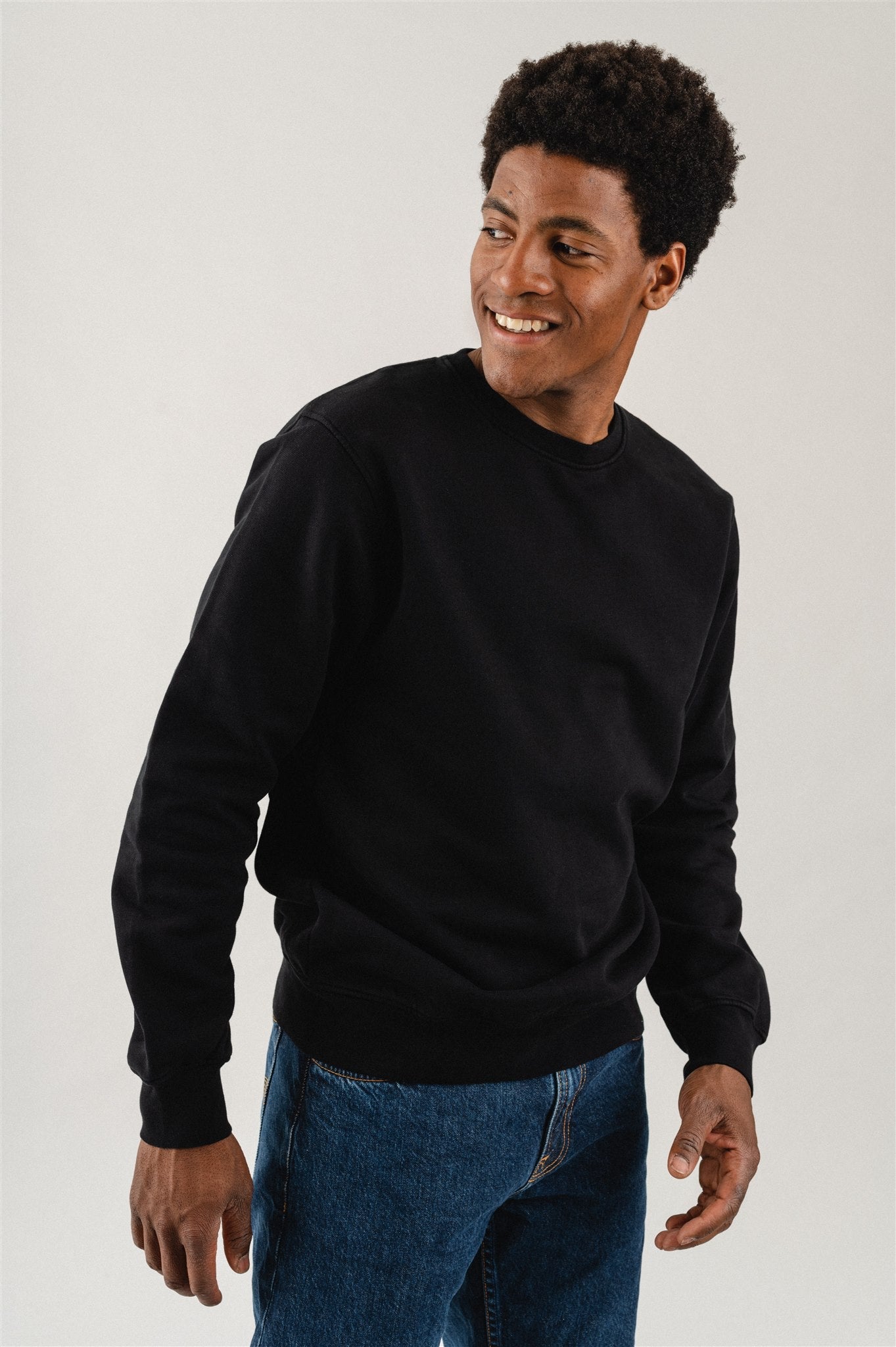 Sweat en coton bio | noir "Deep black"